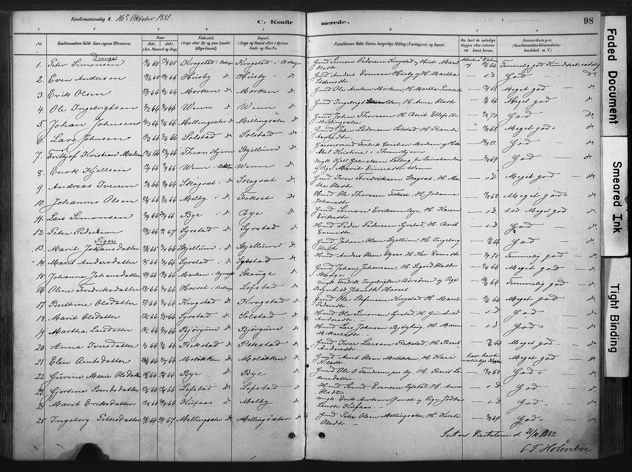 Ministerialprotokoller, klokkerbøker og fødselsregistre - Sør-Trøndelag, SAT/A-1456/667/L0795: Parish register (official) no. 667A03, 1879-1907, p. 98