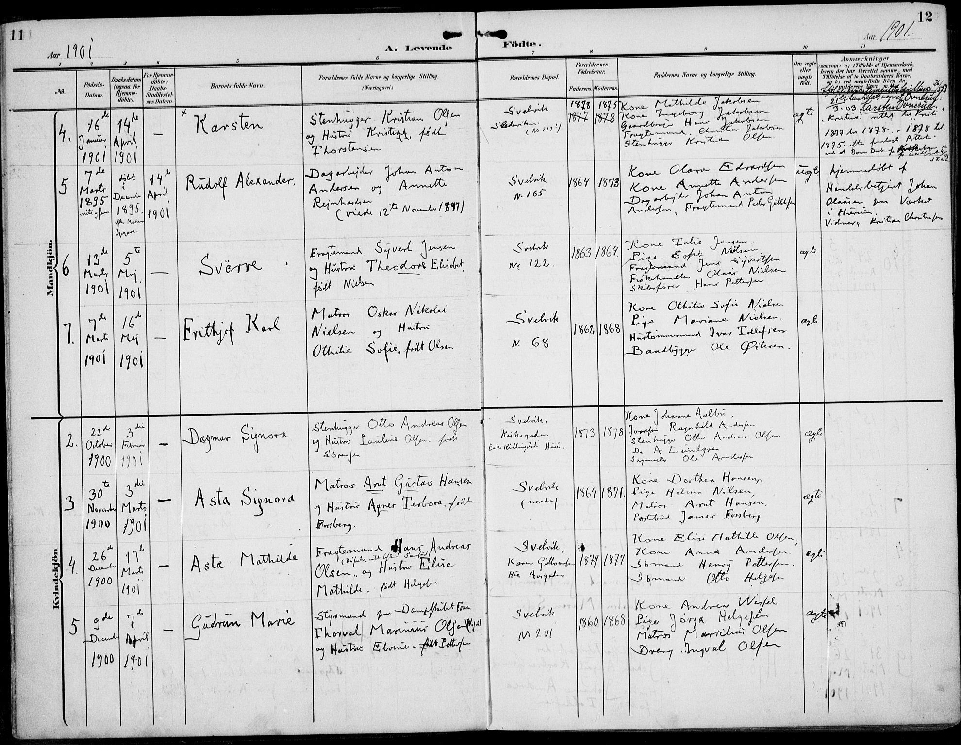 Strømm kirkebøker, AV/SAKO-A-322/F/Fb/L0002: Parish register (official) no. II 2, 1900-1919, p. 11-12