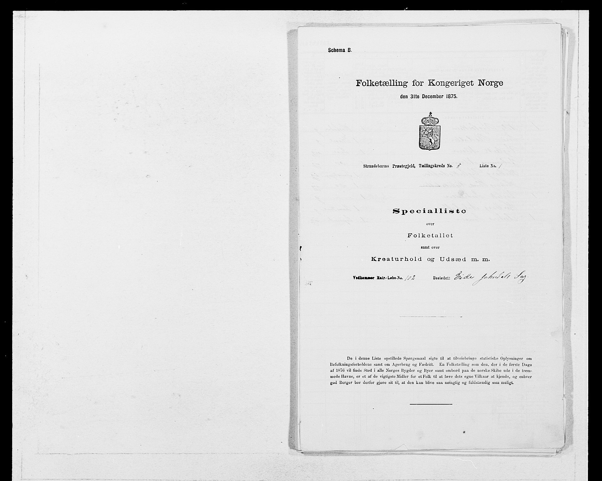 SAB, 1875 census for 1226P Strandebarm, 1875, p. 752