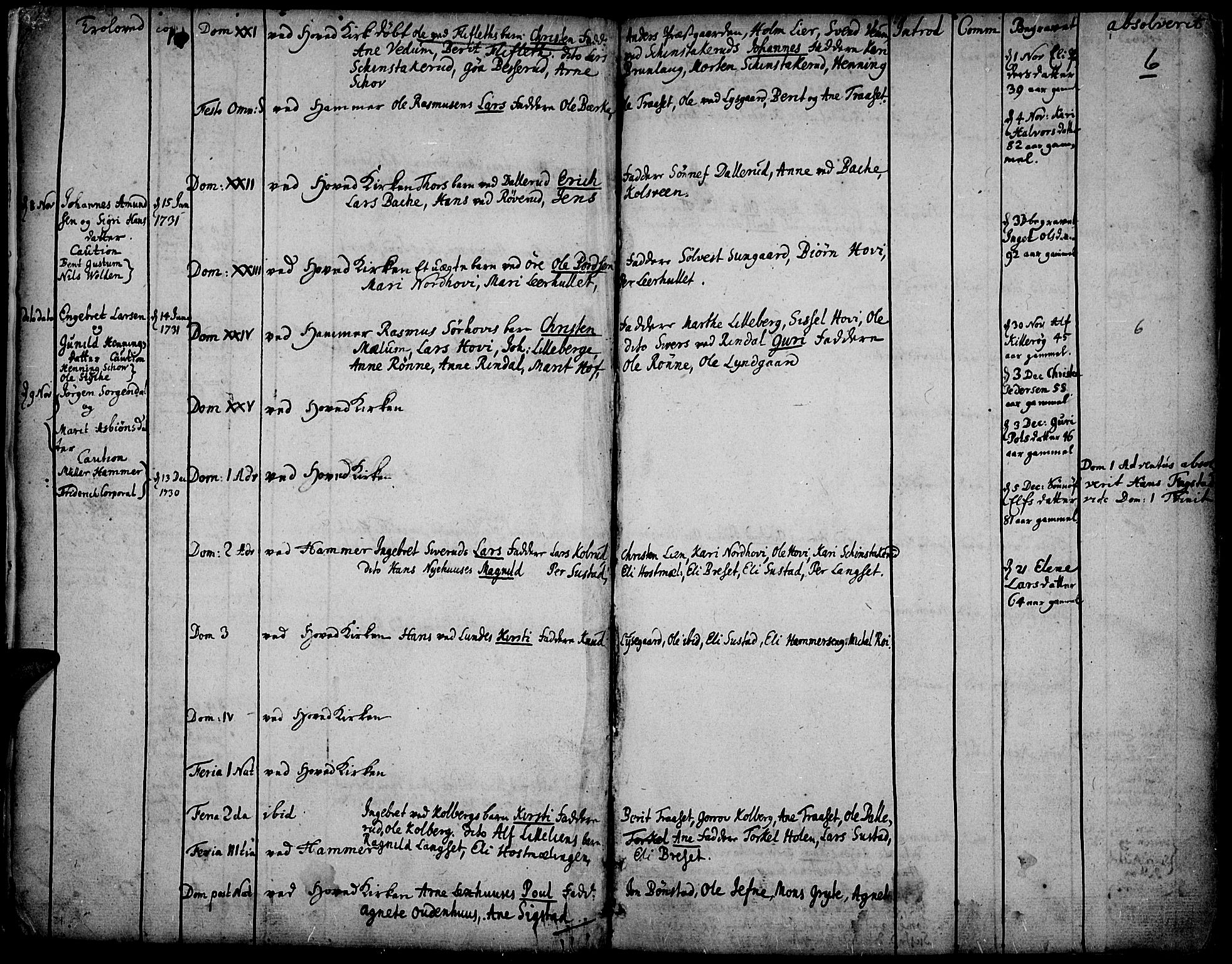 Fåberg prestekontor, SAH/PREST-086/H/Ha/Haa/L0001: Parish register (official) no. 1, 1727-1775, p. 6