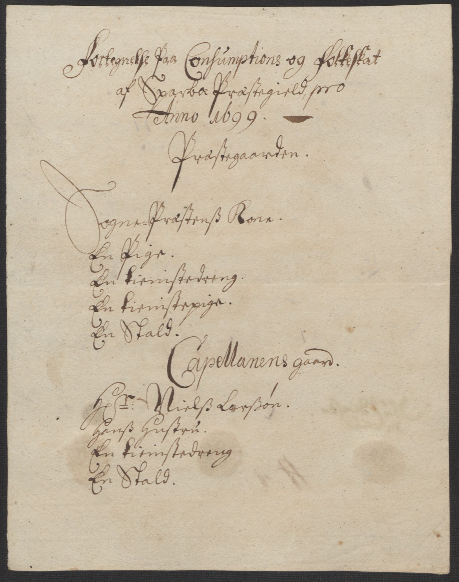 Rentekammeret inntil 1814, Reviderte regnskaper, Fogderegnskap, RA/EA-4092/R63/L4310: Fogderegnskap Inderøy, 1698-1699, p. 326