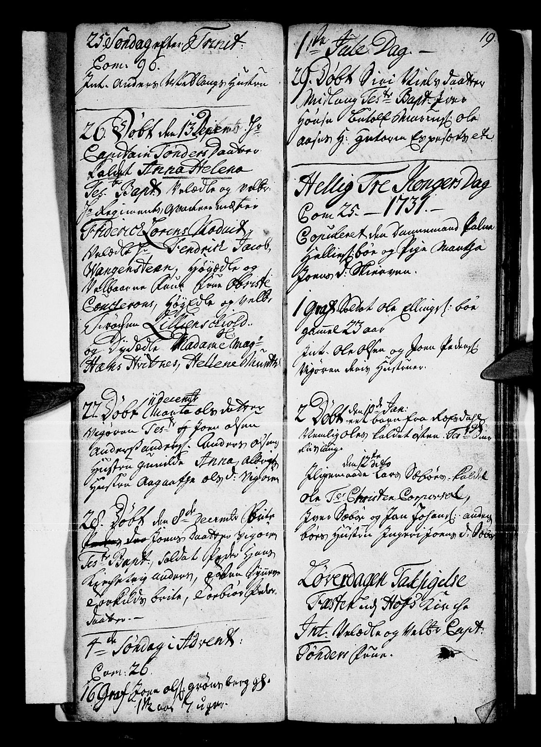 Vik sokneprestembete, AV/SAB-A-81501/H/Haa/Haaa/L0001: Parish register (official) no. A 1 / 1, 1727-1740, p. 19