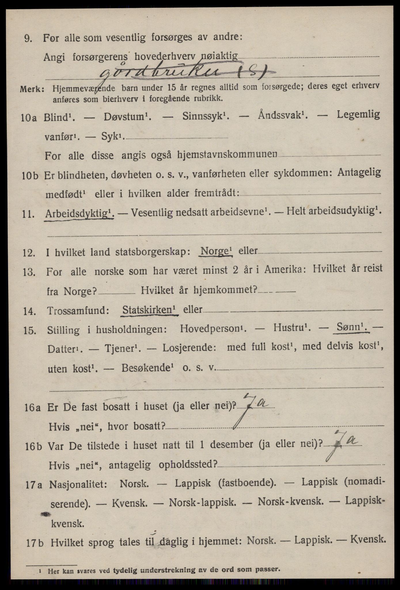 SAT, 1920 census for Soknedal, 1920, p. 845