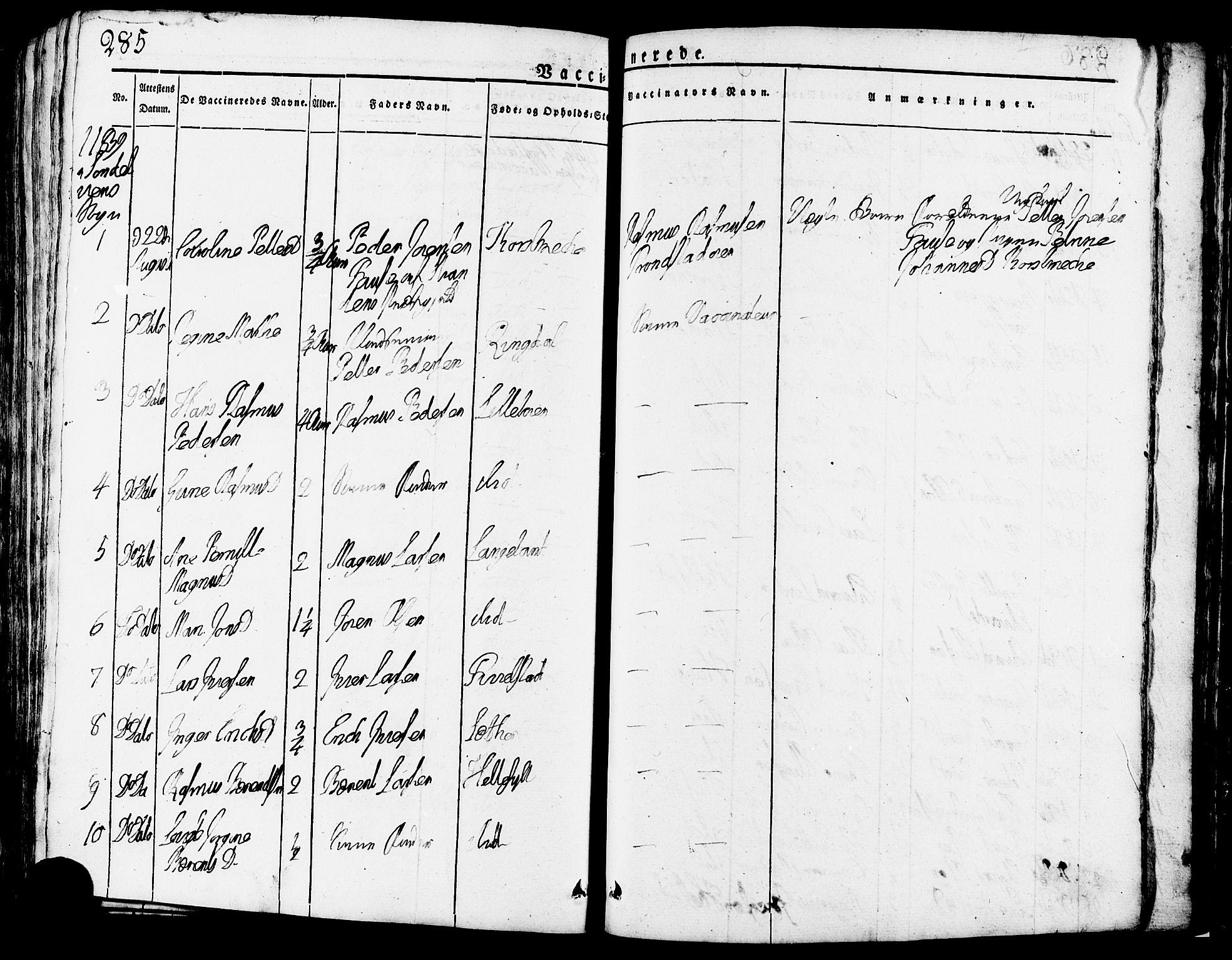 Ministerialprotokoller, klokkerbøker og fødselsregistre - Møre og Romsdal, SAT/A-1454/517/L0221: Parish register (official) no. 517A01, 1827-1858, p. 285