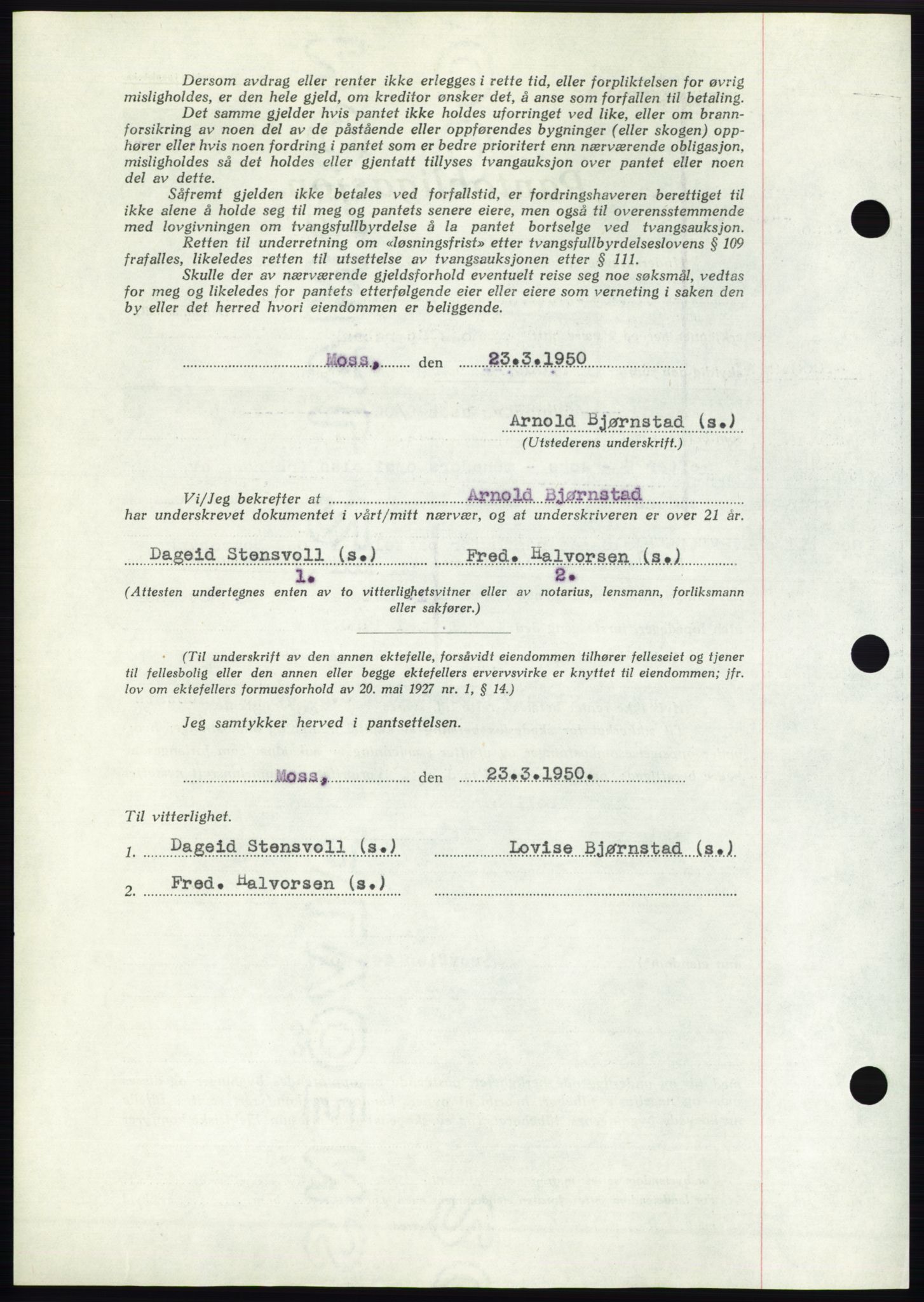 Moss sorenskriveri, AV/SAO-A-10168: Mortgage book no. B24, 1950-1950, Diary no: : 925/1950