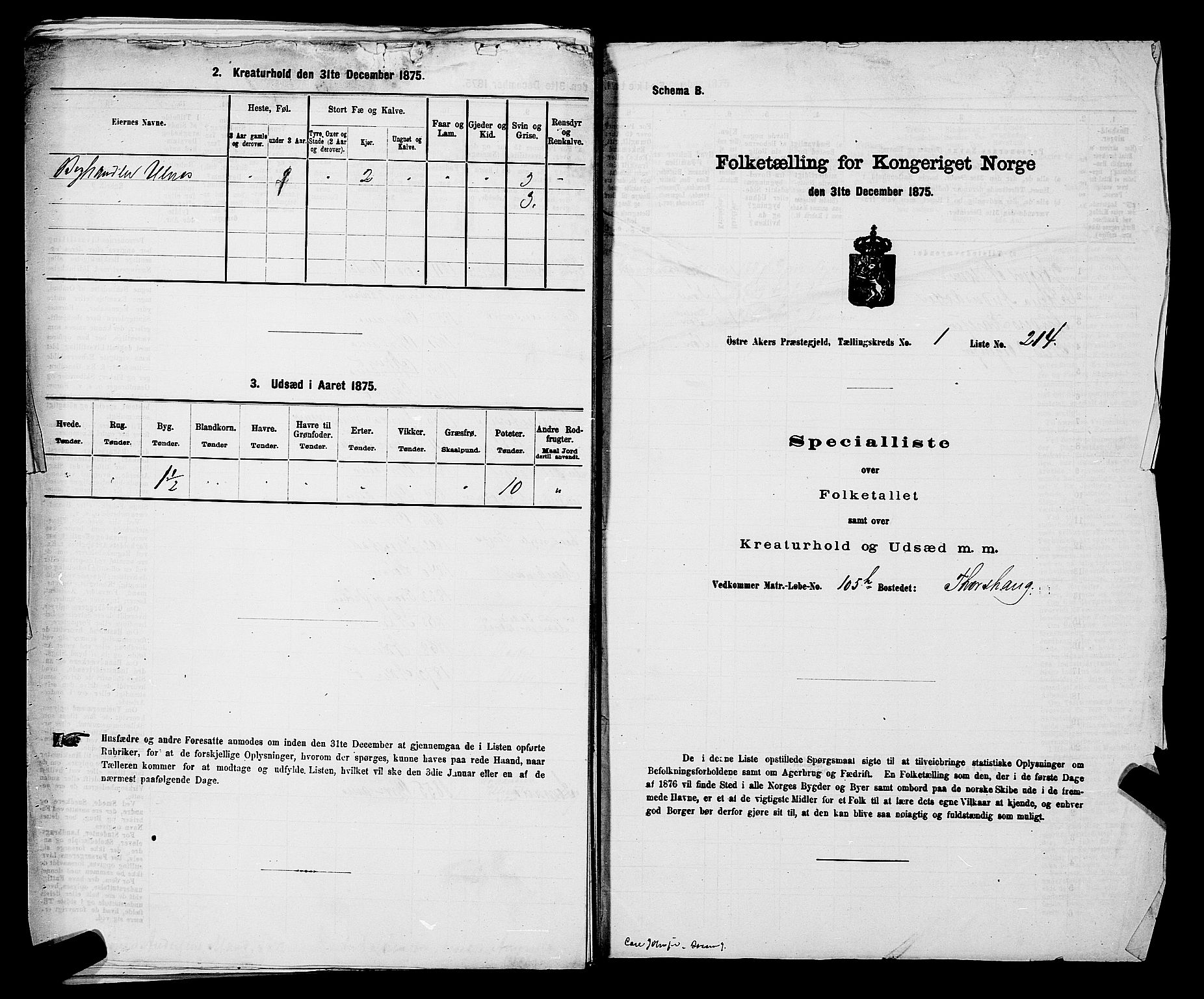 RA, 1875 census for 0218bP Østre Aker, 1875, p. 860