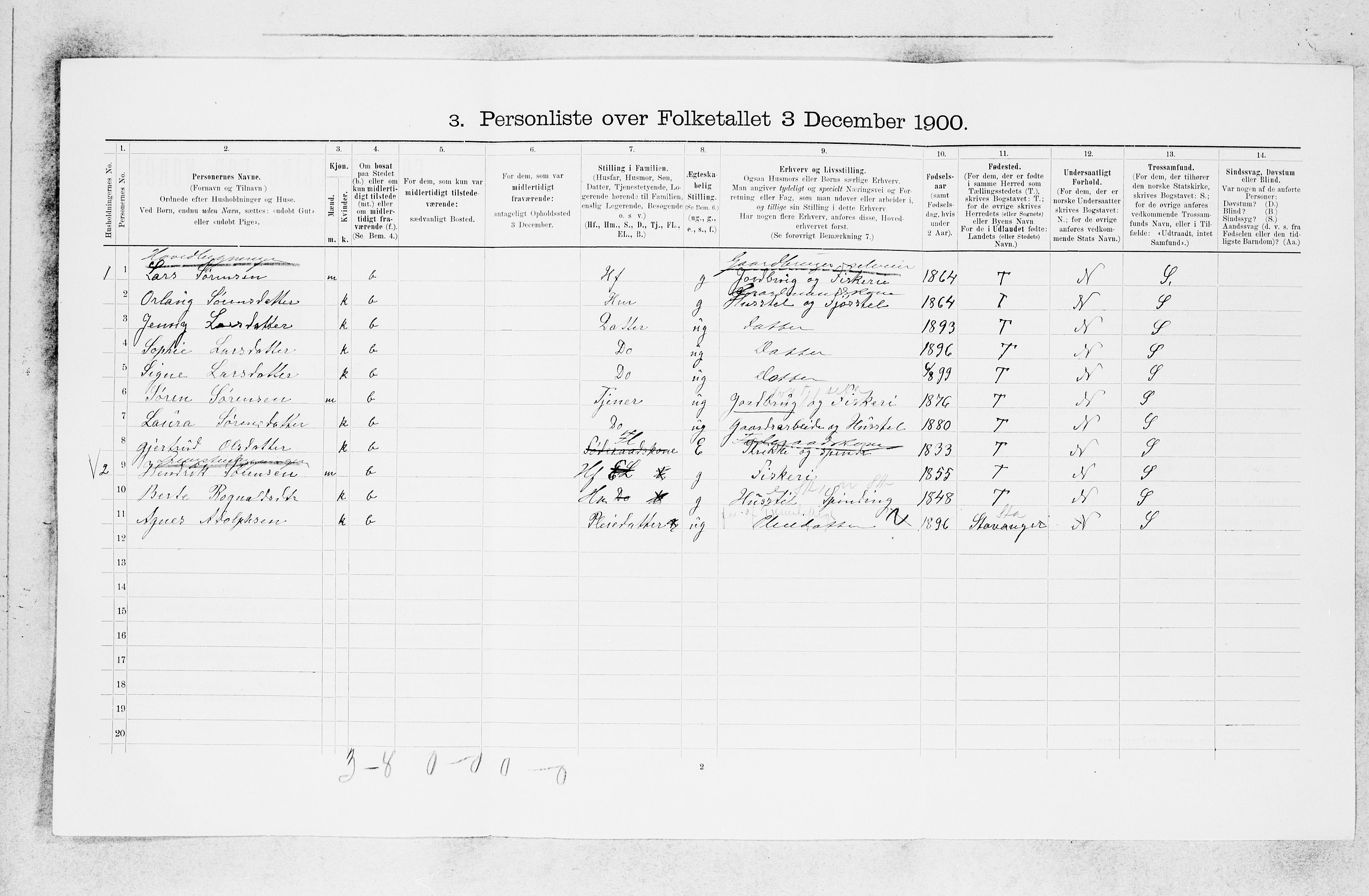 SAB, 1900 census for Ytre Holmedal, 1900, p. 426