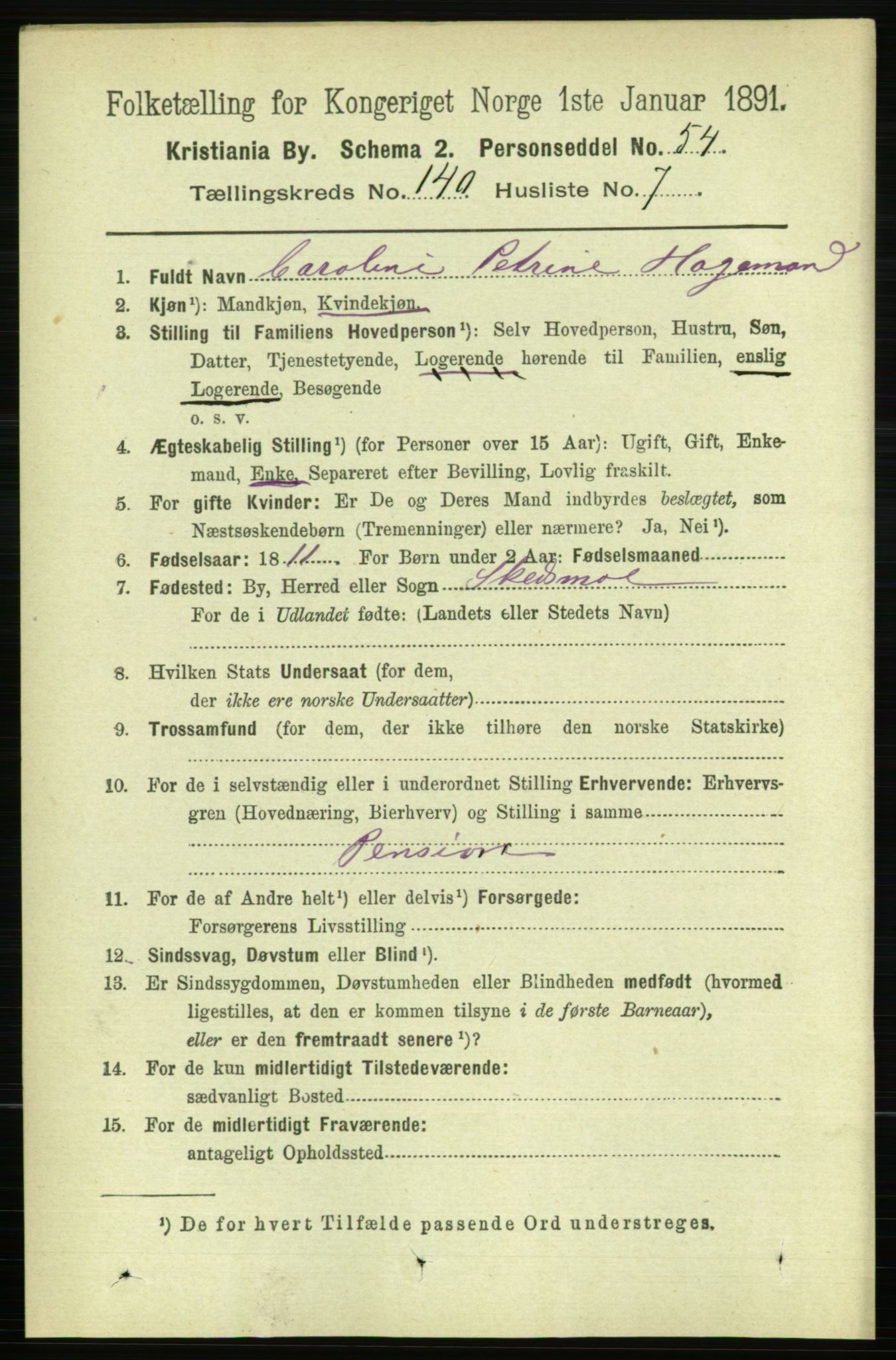 RA, 1891 census for 0301 Kristiania, 1891, p. 77831