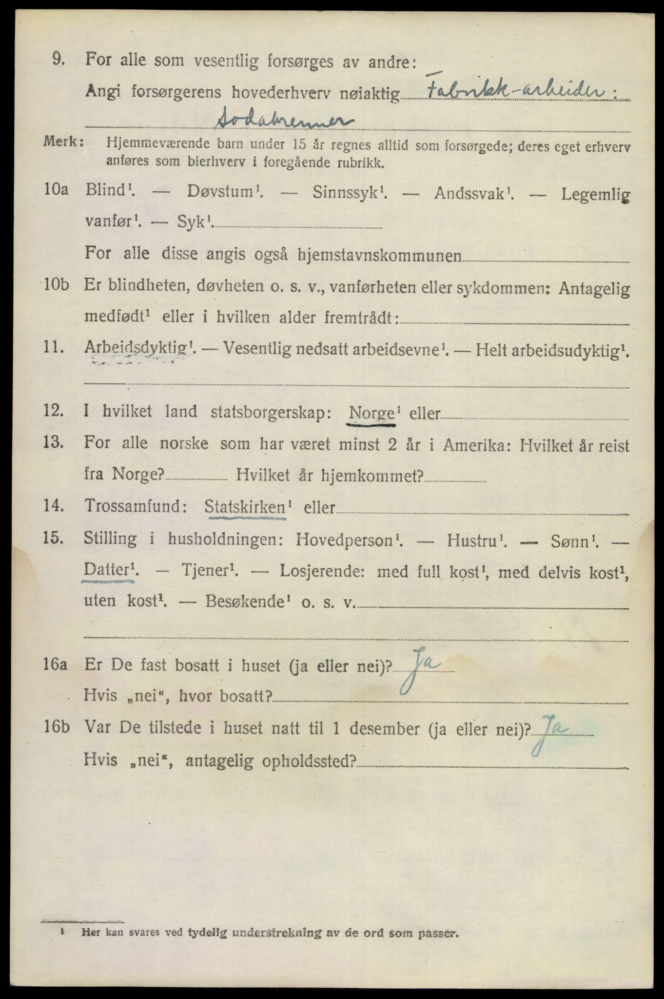SAKO, 1920 census for Bamble, 1920, p. 2026
