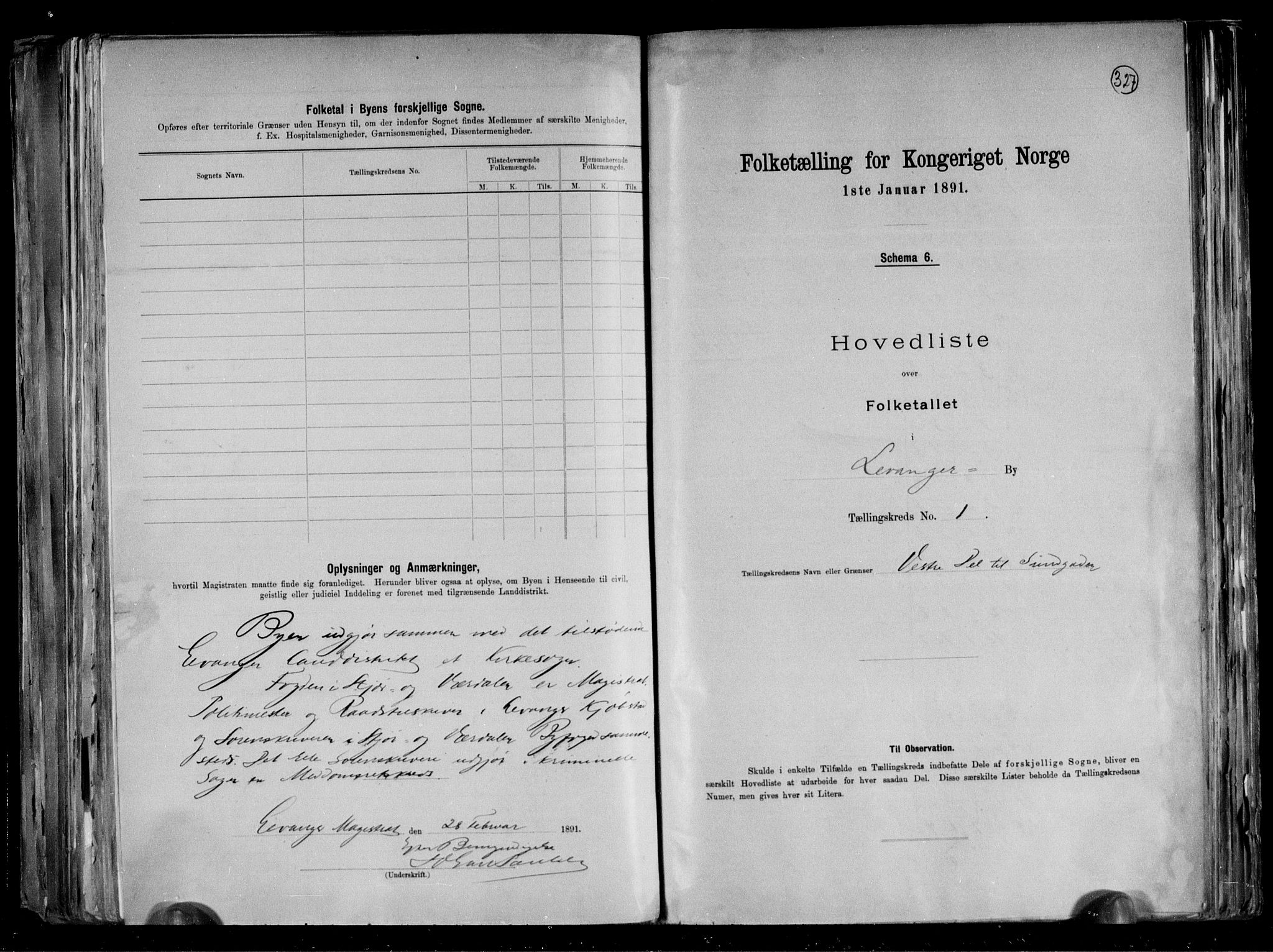 RA, 1891 census for 1701 Levanger, 1891, p. 4