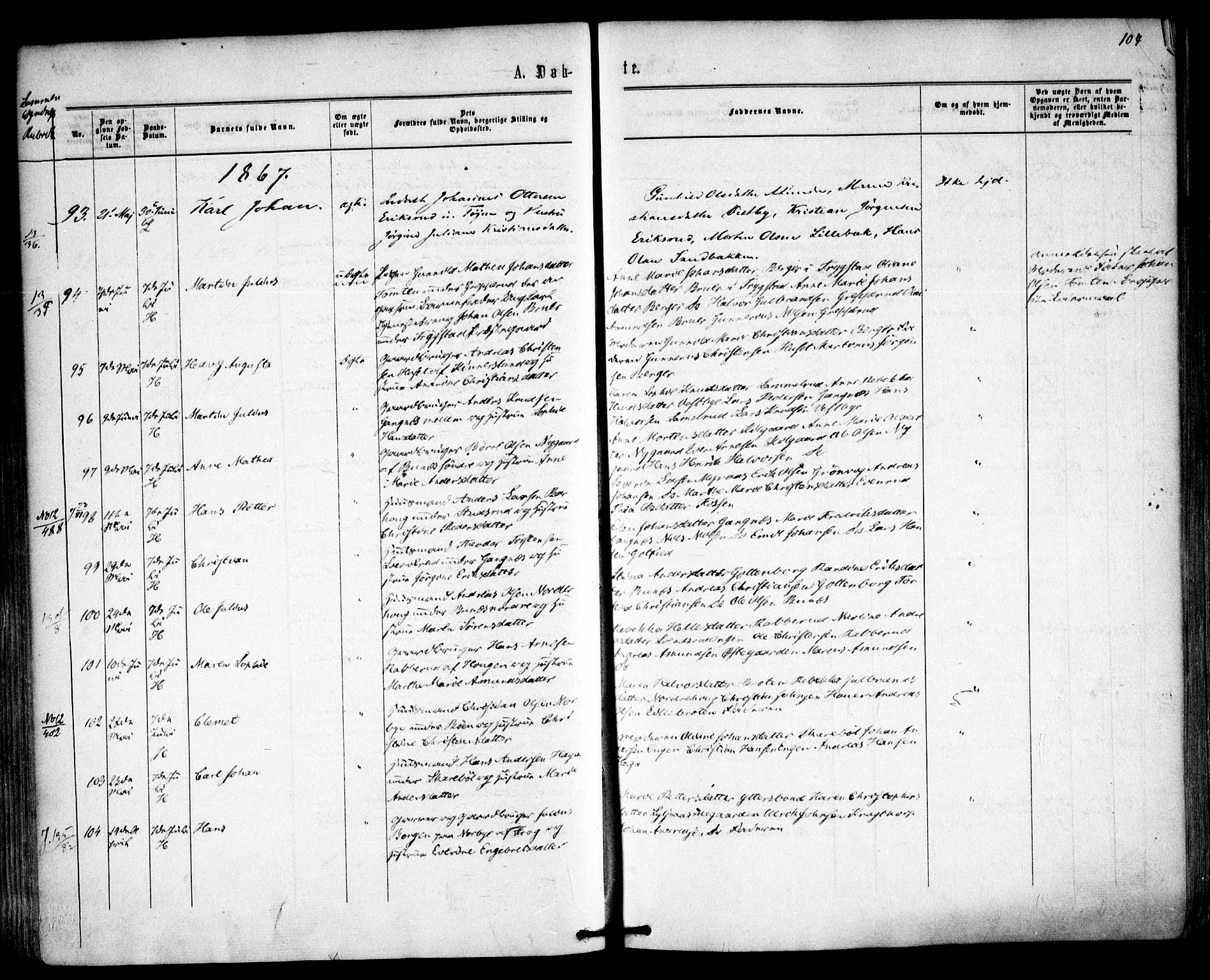 Høland prestekontor Kirkebøker, AV/SAO-A-10346a/F/Fa/L0011: Parish register (official) no. I 11, 1862-1869, p. 104