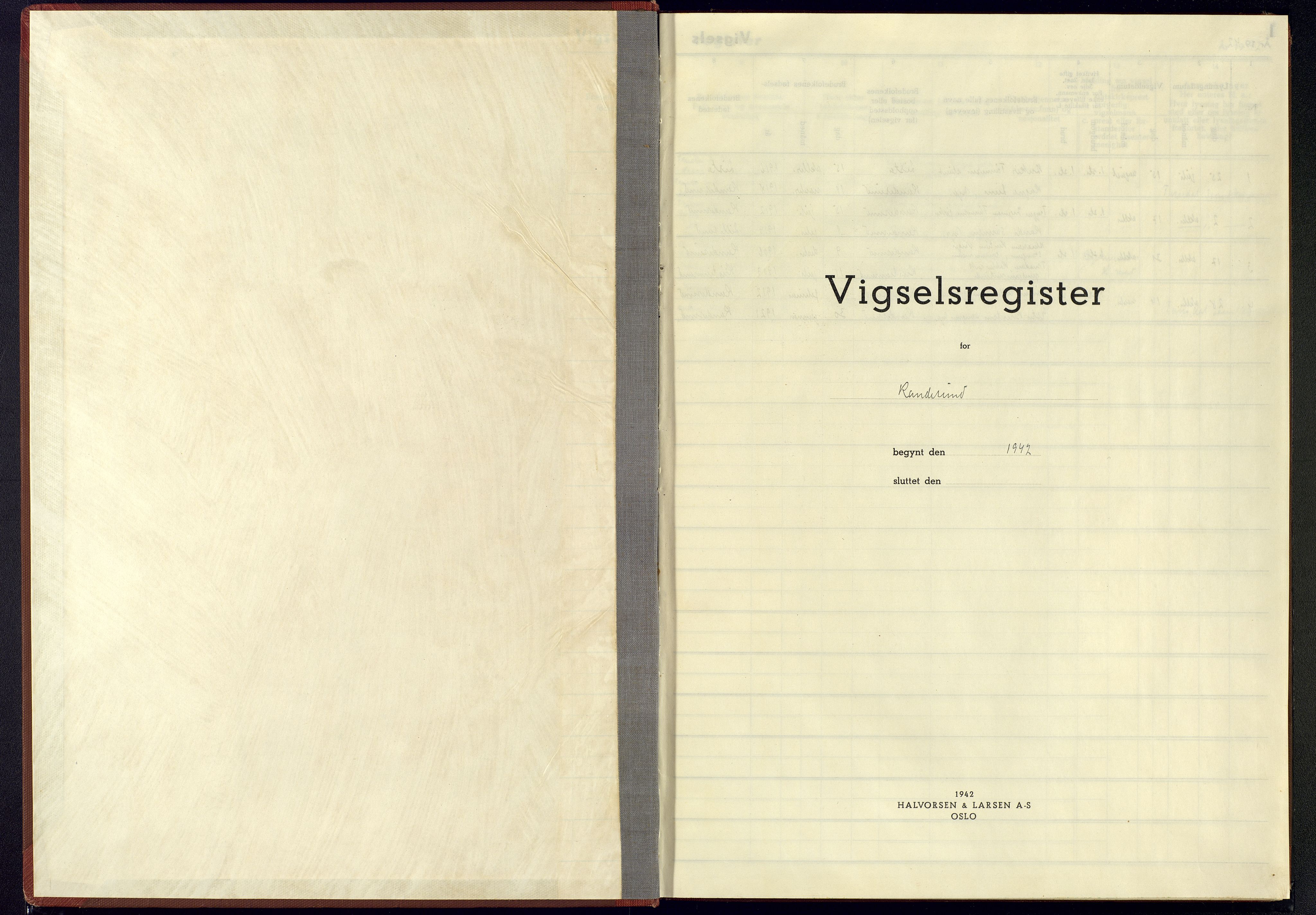 Oddernes sokneprestkontor, SAK/1111-0033/J/Jb/L0006: Marriage register no. 6, 1942-1945