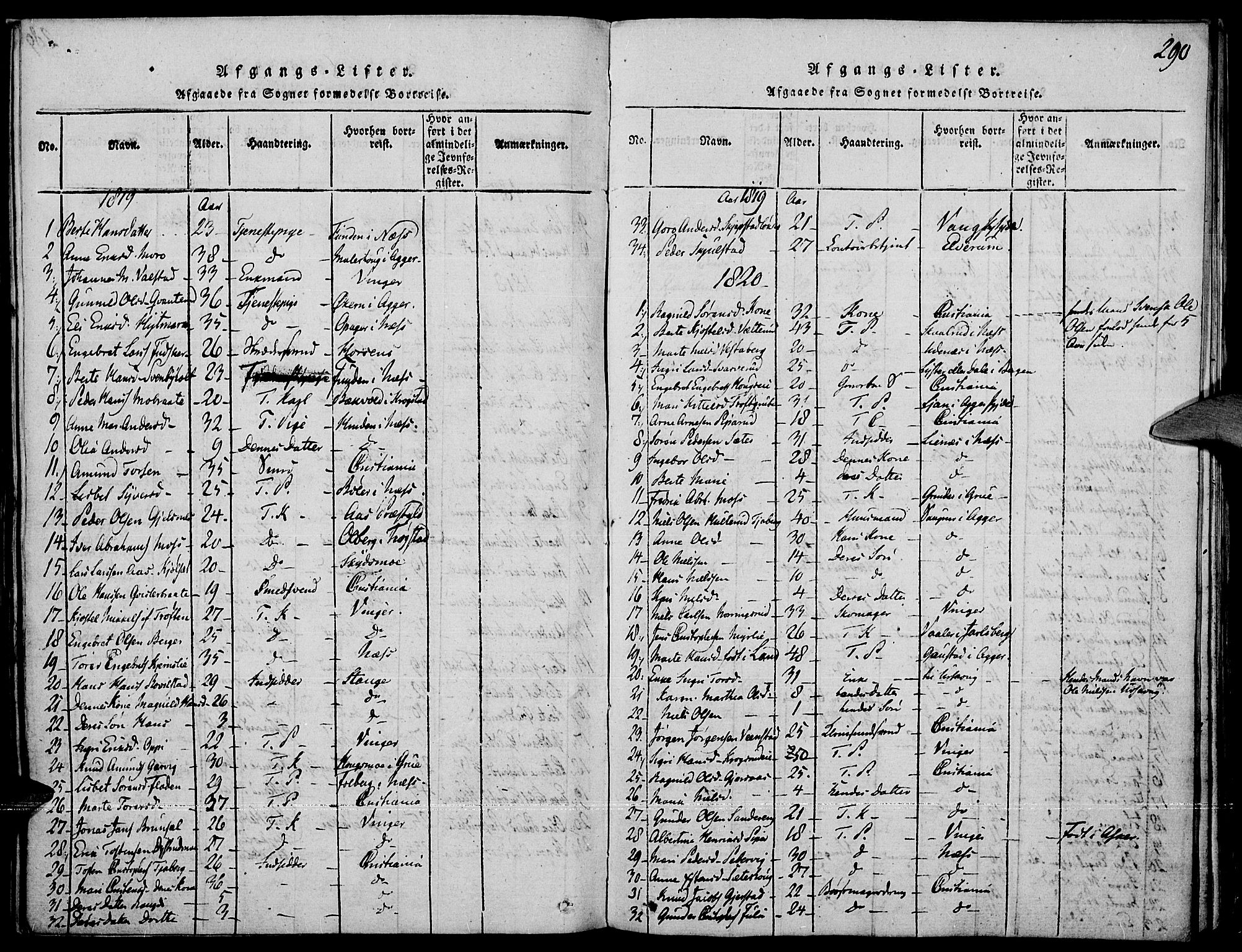Strøm-Odalen prestekontor, SAH/PREST-028/H/Ha/Haa/L0006: Parish register (official) no. 6, 1814-1850, p. 290