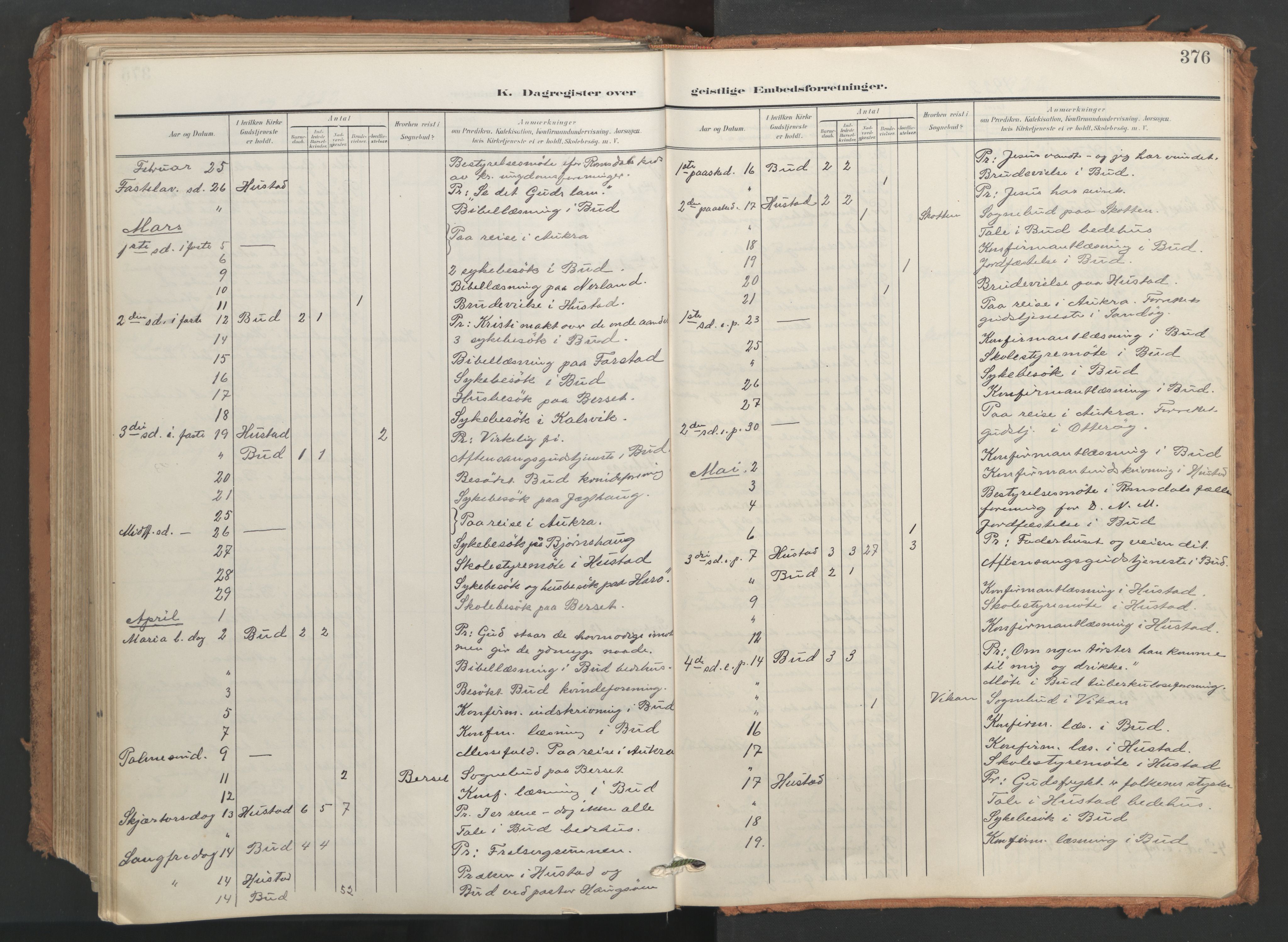 Ministerialprotokoller, klokkerbøker og fødselsregistre - Møre og Romsdal, AV/SAT-A-1454/566/L0771: Parish register (official) no. 566A10, 1904-1929, p. 376