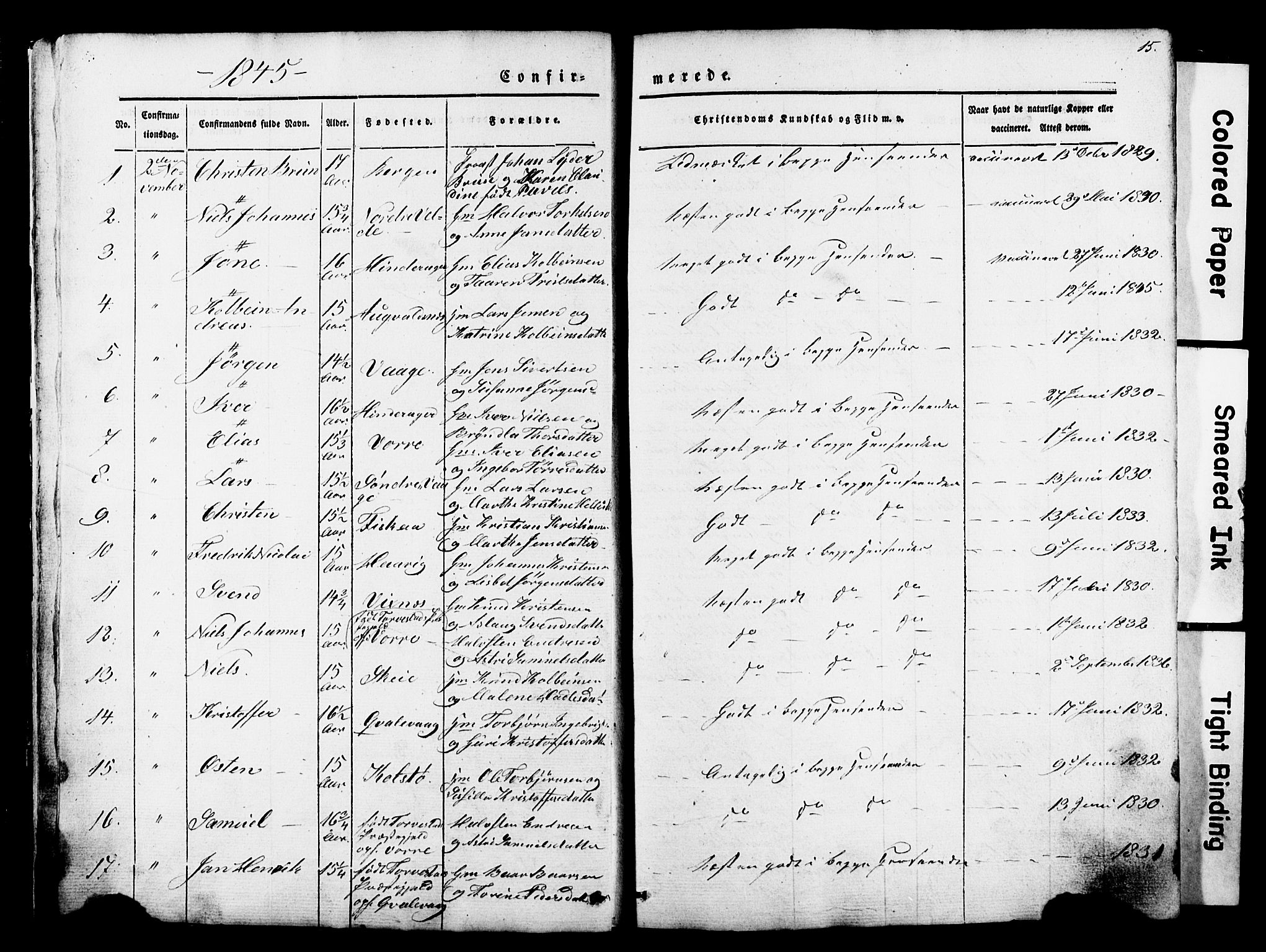 Avaldsnes sokneprestkontor, AV/SAST-A -101851/H/Ha/Haa/L0007: Parish register (official) no. A 7, 1841-1853, p. 15