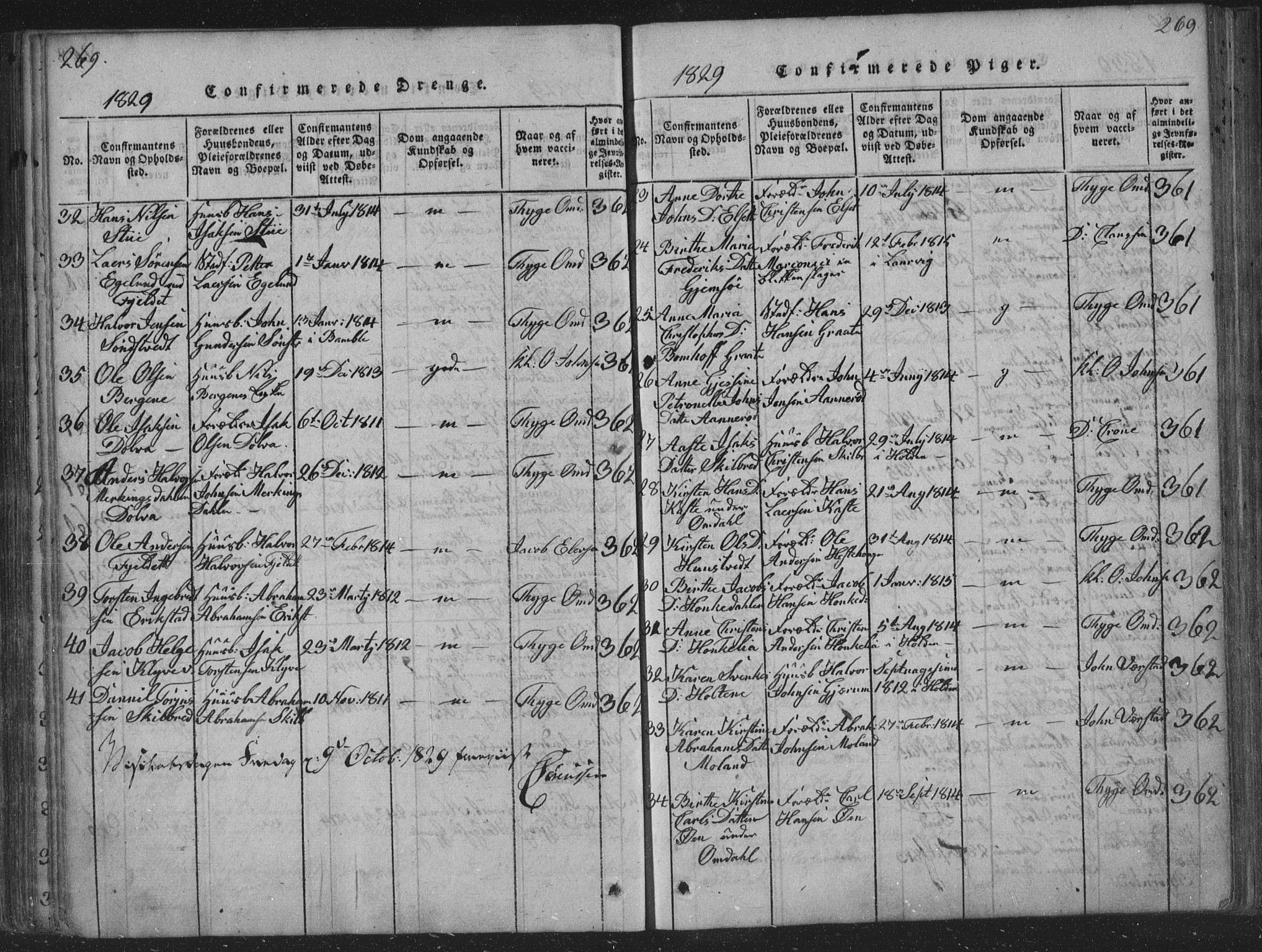 Solum kirkebøker, SAKO/A-306/F/Fa/L0004: Parish register (official) no. I 4, 1814-1833, p. 269