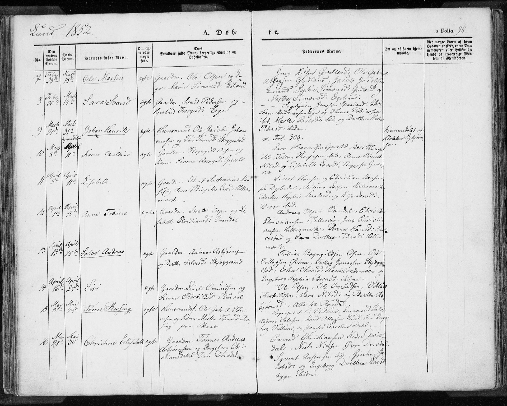 Lund sokneprestkontor, AV/SAST-A-101809/S06/L0007: Parish register (official) no. A 7.1, 1833-1854, p. 95