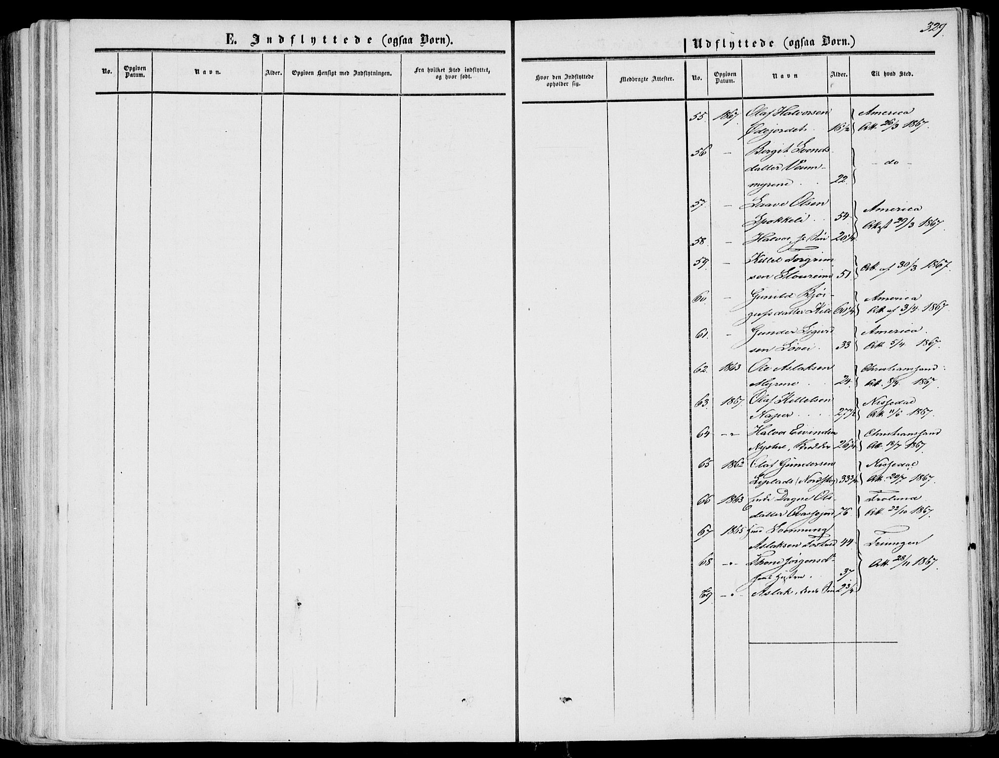 Fyresdal kirkebøker, SAKO/A-263/F/Fa/L0005: Parish register (official) no. I 5, 1855-1871, p. 329