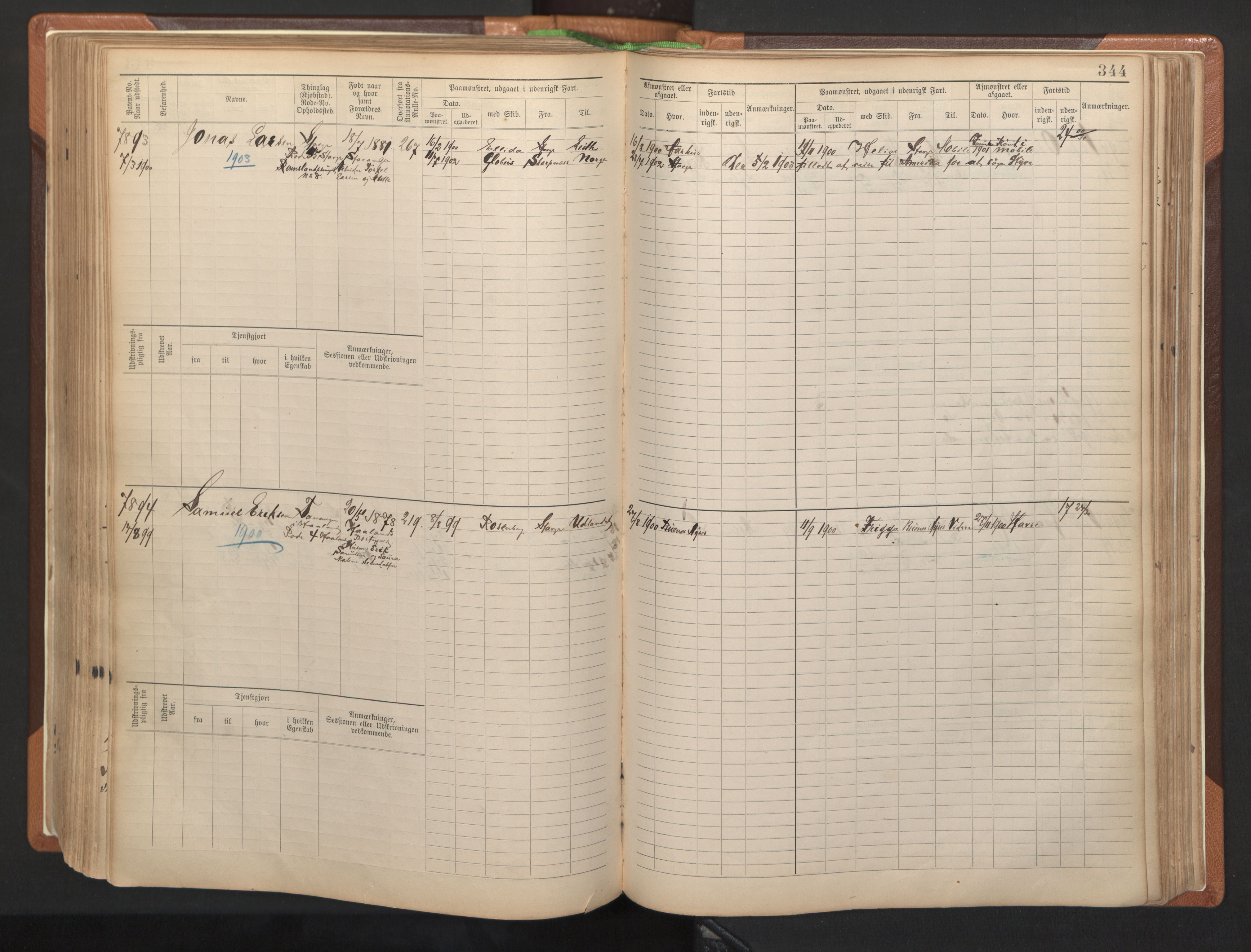 Stavanger sjømannskontor, AV/SAST-A-102006/F/Fb/Fbb/L0012: Sjøfartshovedrulle, patentnr. 7207-8158, 1894-1904, p. 347