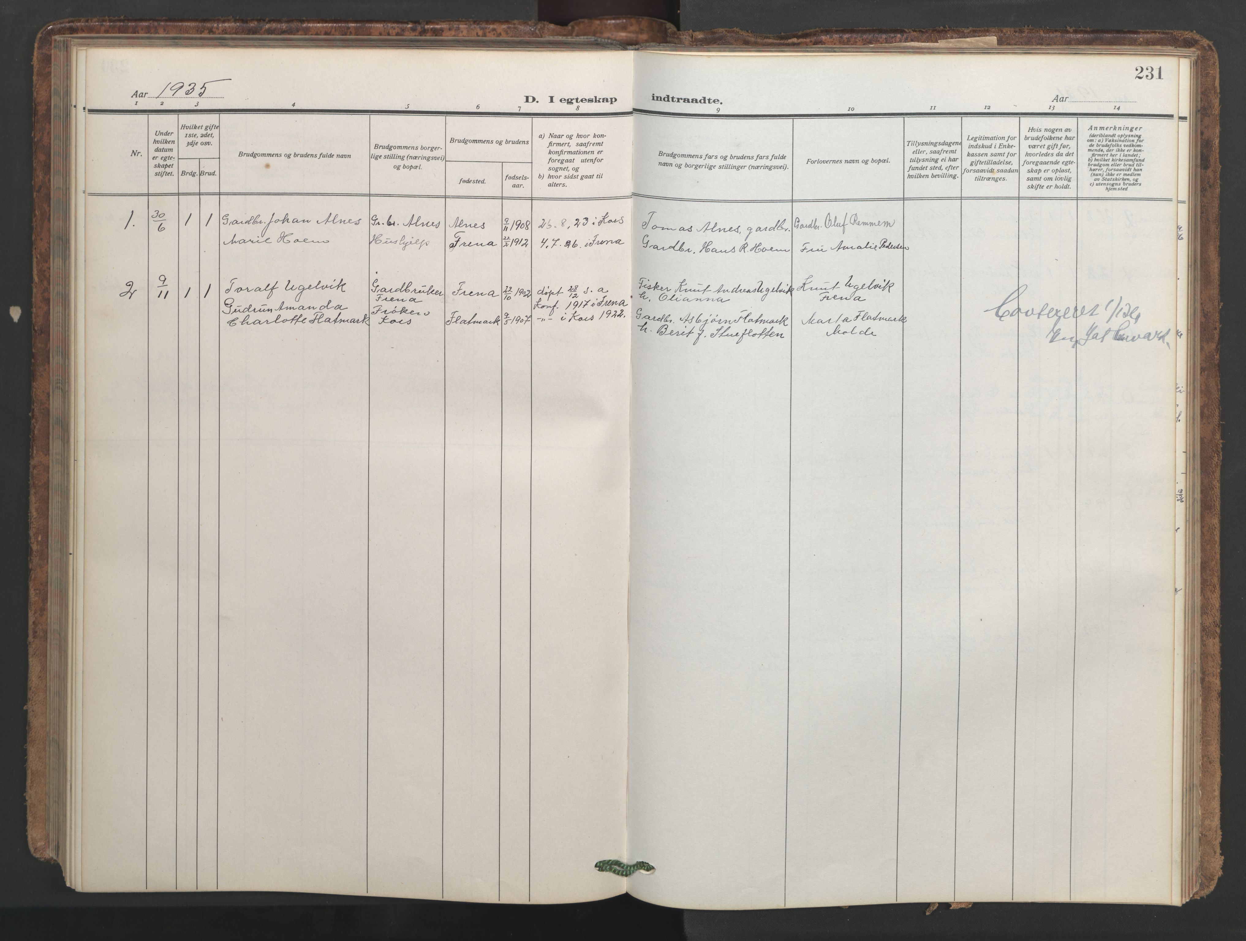 Ministerialprotokoller, klokkerbøker og fødselsregistre - Møre og Romsdal, SAT/A-1454/546/L0597: Parish register (copy) no. 546C03, 1921-1959, p. 231