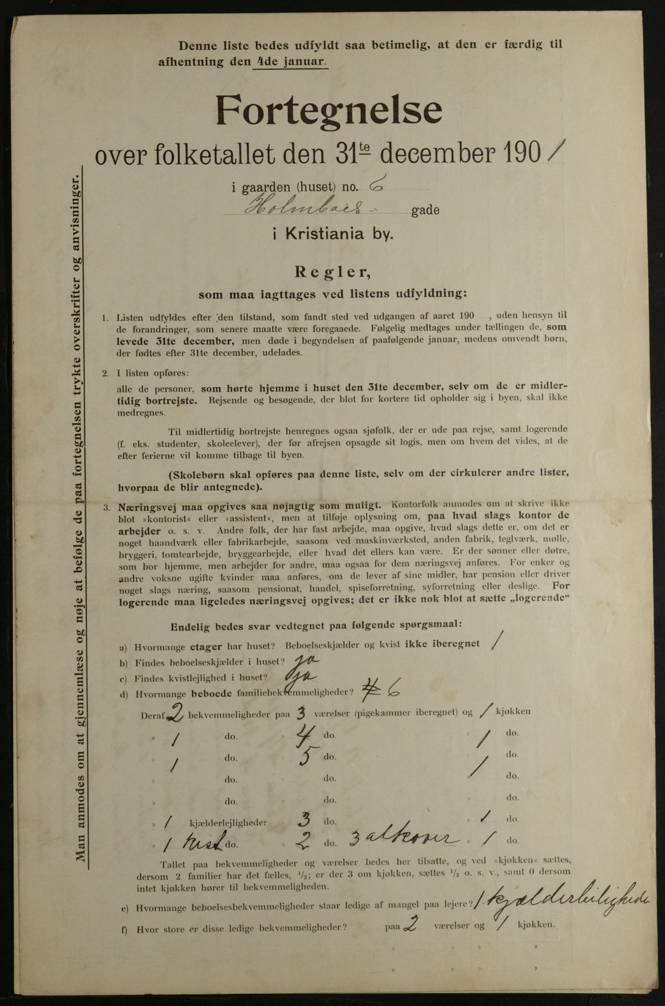 OBA, Municipal Census 1901 for Kristiania, 1901, p. 6441