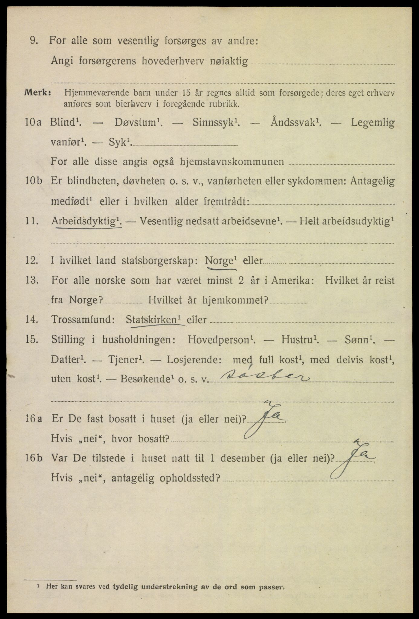 SAH, 1920 census for Trysil, 1920, p. 11894