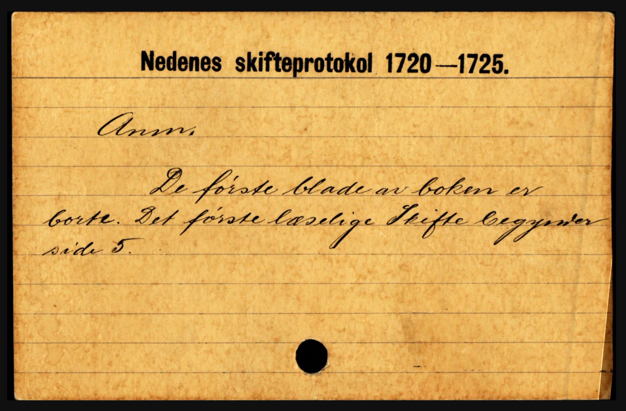 Nedenes sorenskriveri før 1824, AV/SAK-1221-0007/H, p. 7