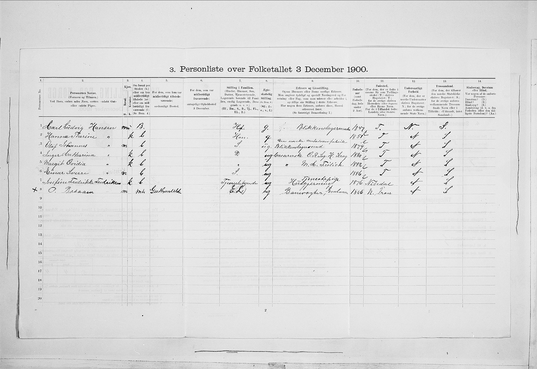 SAO, 1900 census for Kristiania, 1900, p. 48386