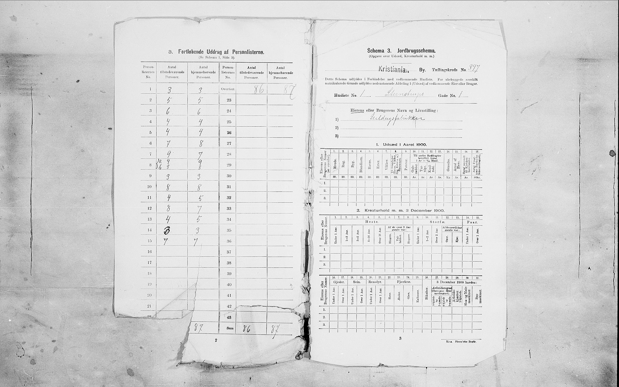 SAO, 1900 census for Kristiania, 1900, p. 90240