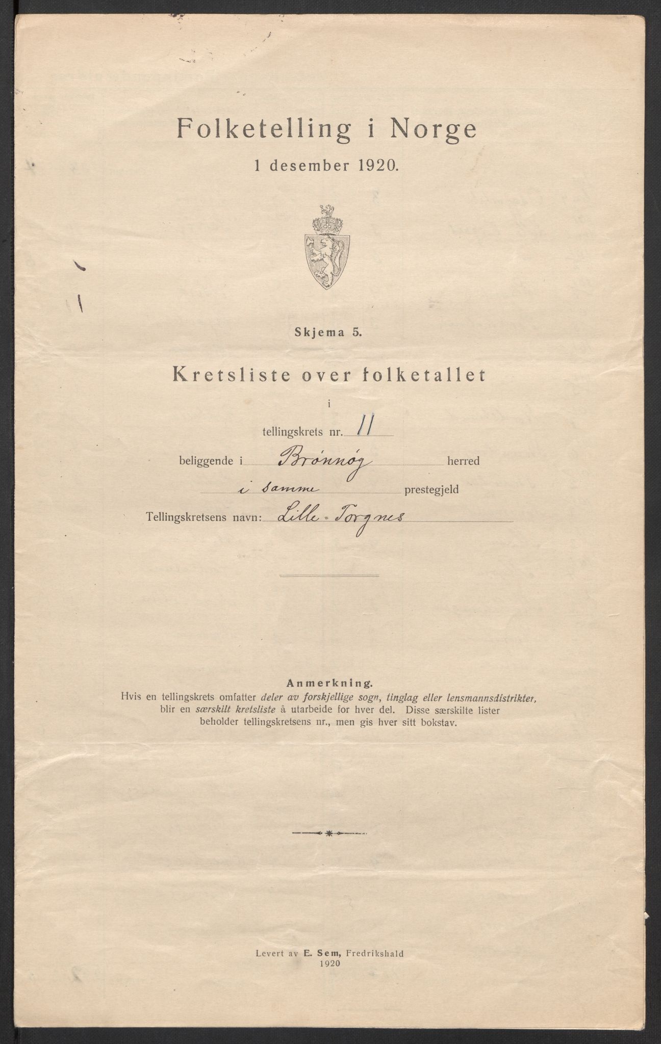 SAT, 1920 census for Brønnøy, 1920, p. 40
