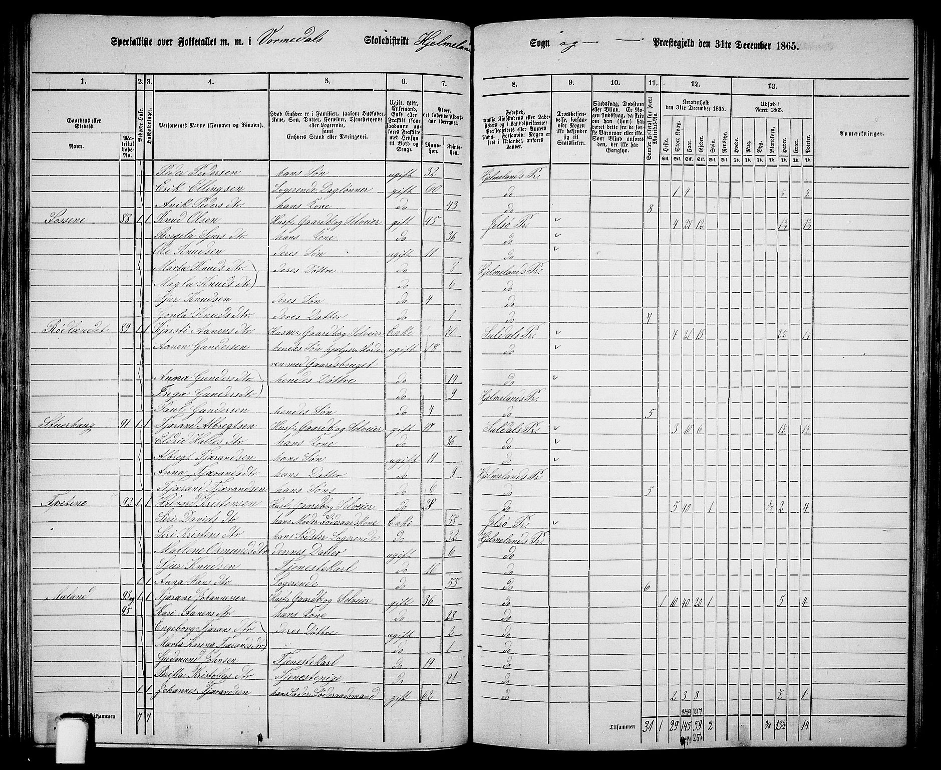 RA, 1865 census for Hjelmeland, 1865, p. 63