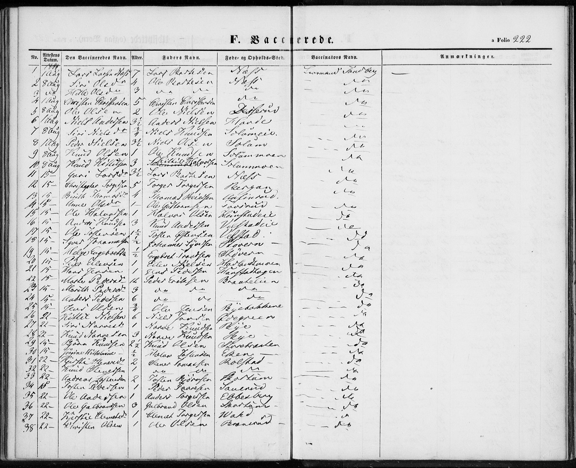 Sigdal kirkebøker, SAKO/A-245/F/Fa/L0007: Parish register (official) no. I 7, 1844-1849, p. 222