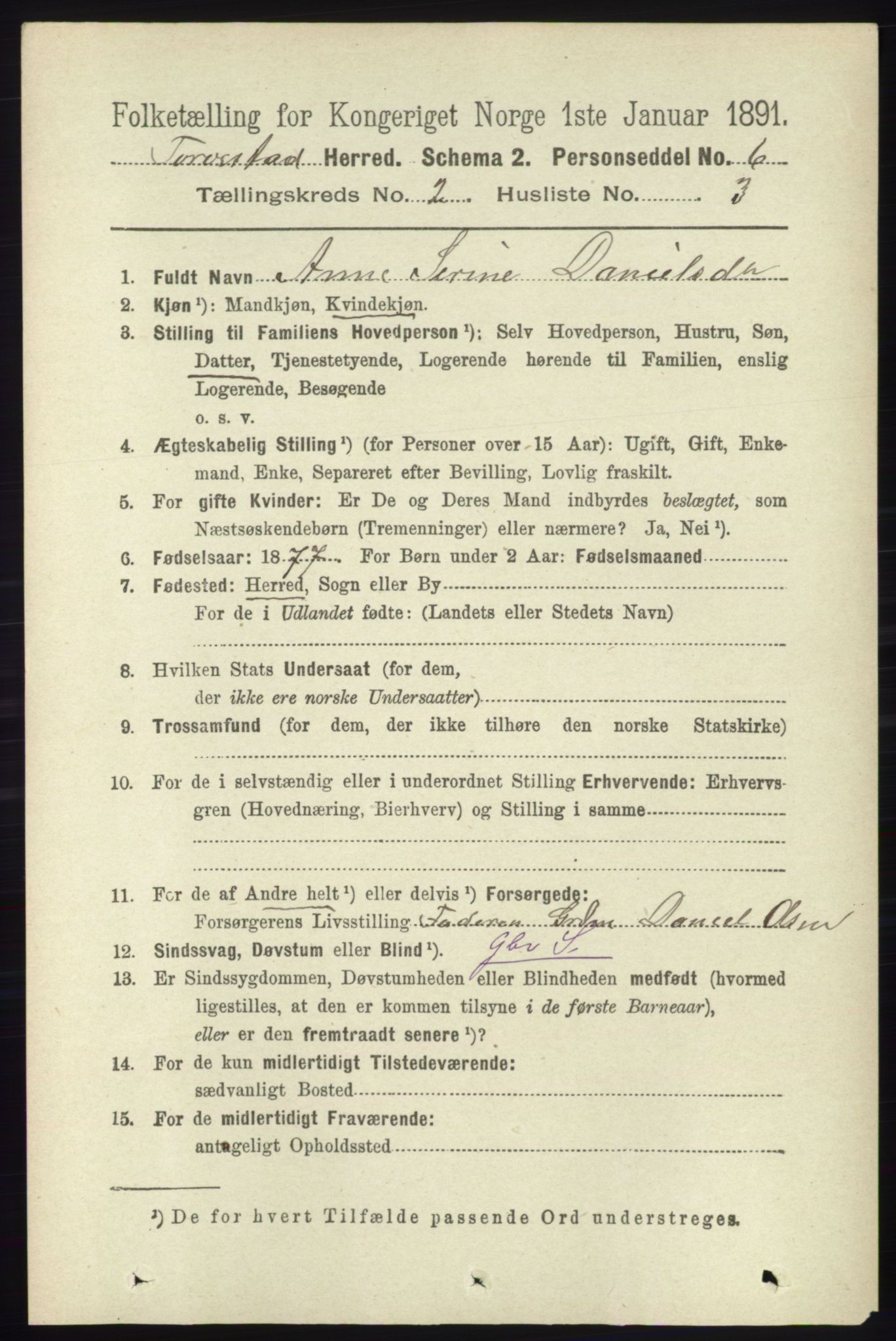 RA, 1891 census for 1152 Torvastad, 1891, p. 526