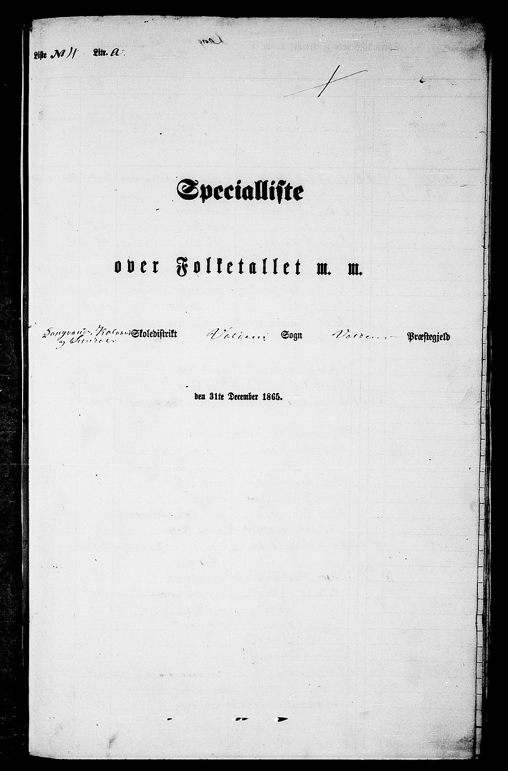 RA, 1865 census for Volda, 1865, p. 71