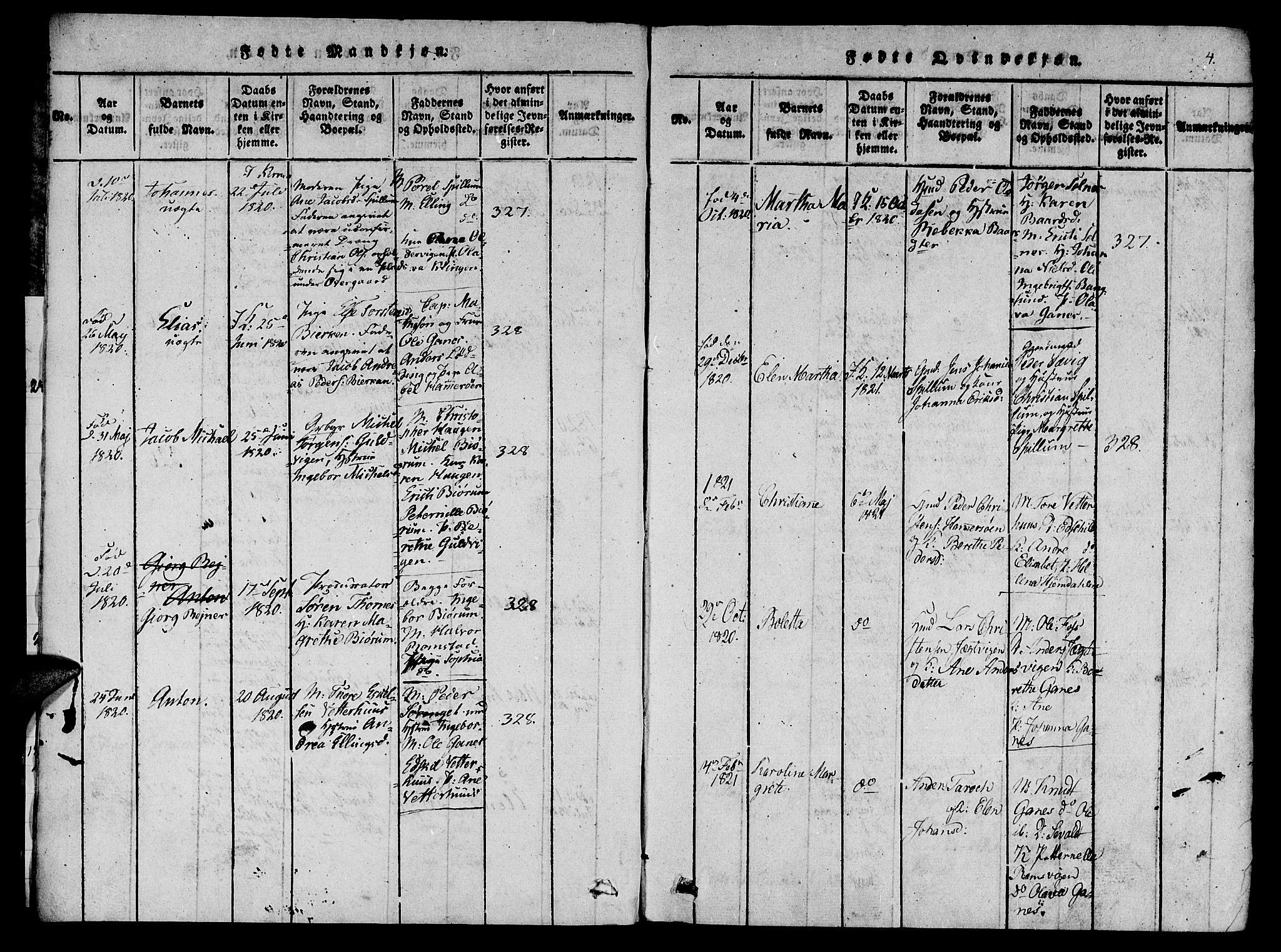 Ministerialprotokoller, klokkerbøker og fødselsregistre - Nord-Trøndelag, SAT/A-1458/770/L0588: Parish register (official) no. 770A02, 1819-1823, p. 4