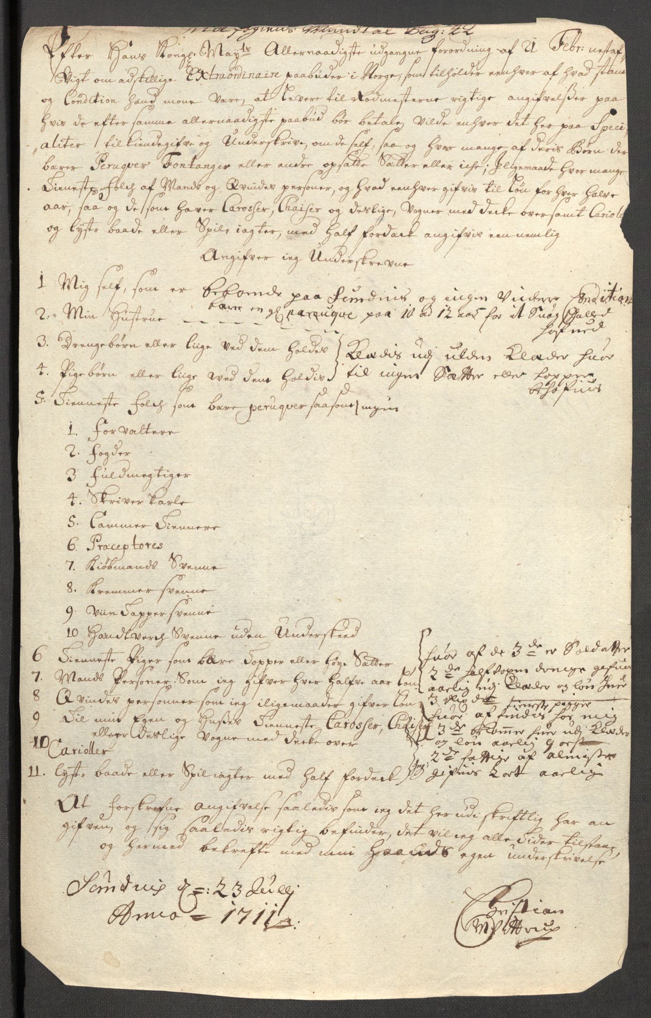 Rentekammeret inntil 1814, Reviderte regnskaper, Fogderegnskap, AV/RA-EA-4092/R63/L4319: Fogderegnskap Inderøy, 1711, p. 305