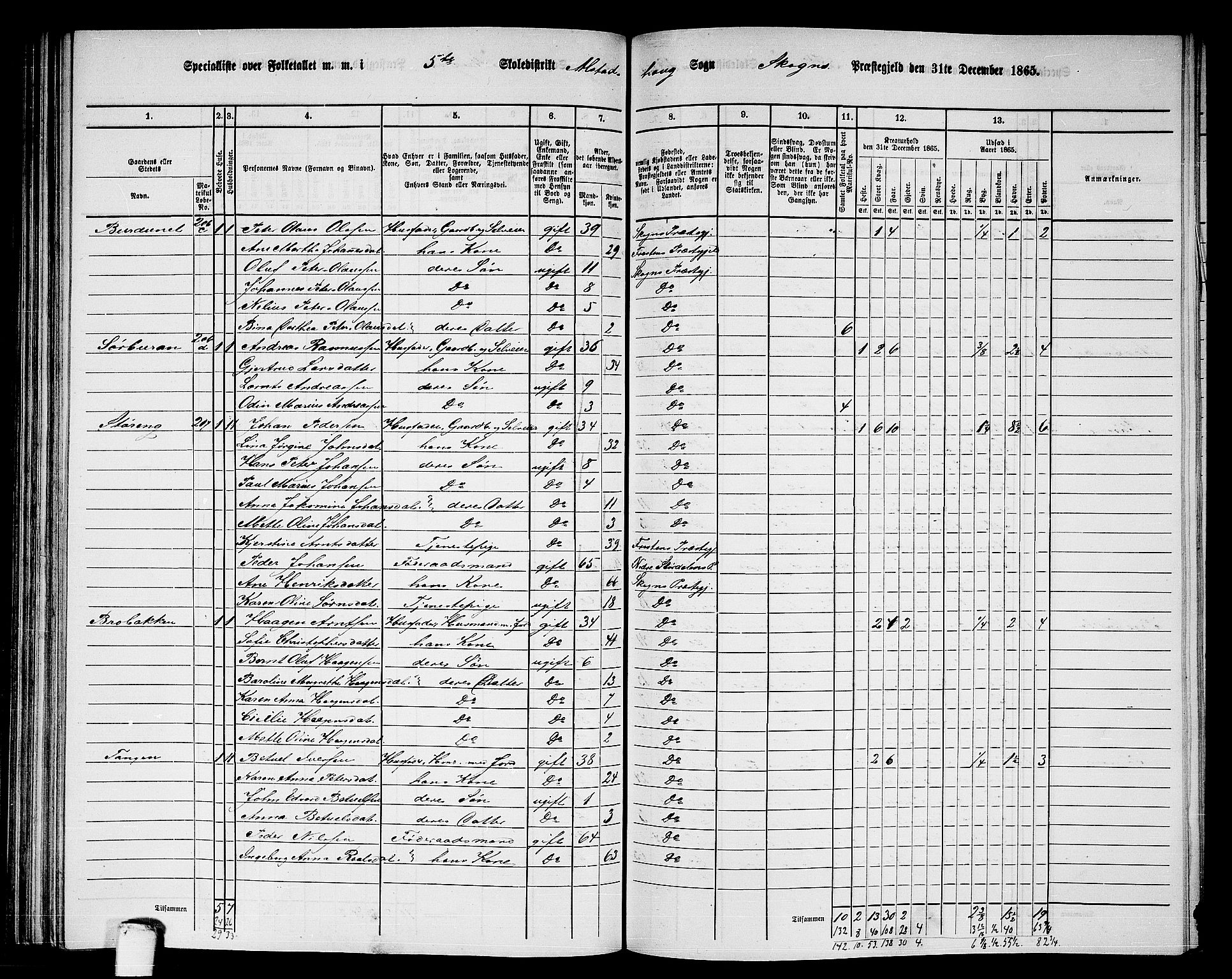 RA, 1865 census for Skogn, 1865, p. 134