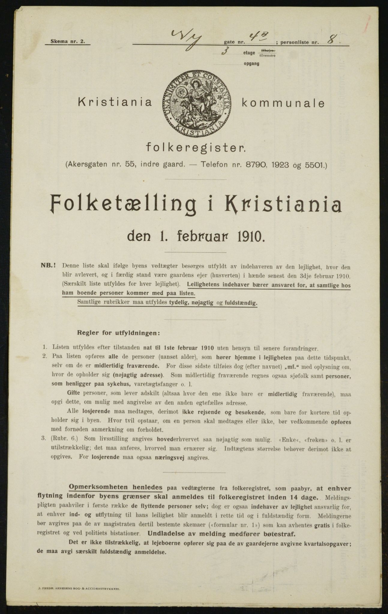 OBA, Municipal Census 1910 for Kristiania, 1910, p. 71413