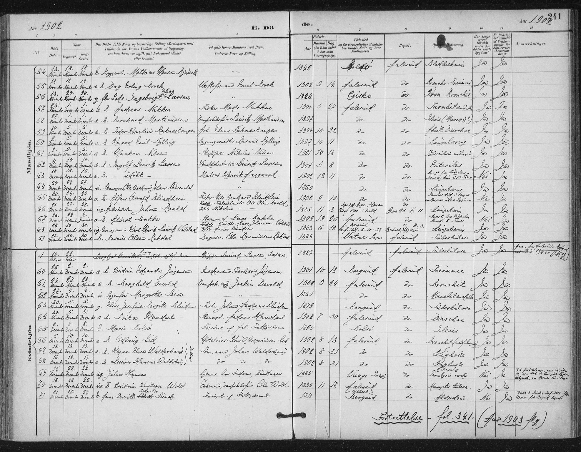 Ministerialprotokoller, klokkerbøker og fødselsregistre - Møre og Romsdal, AV/SAT-A-1454/529/L0457: Parish register (official) no. 529A07, 1894-1903, p. 241