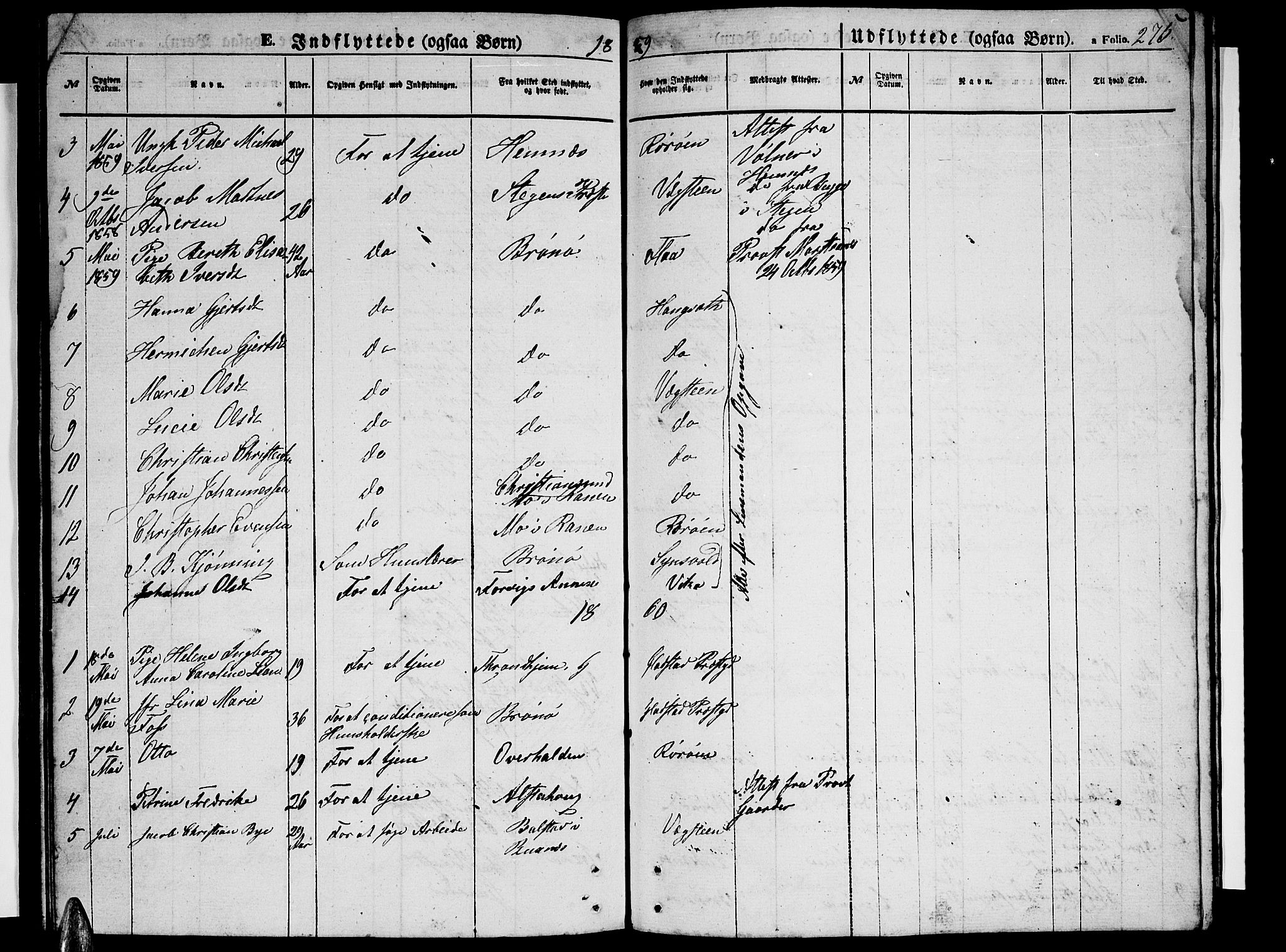 Ministerialprotokoller, klokkerbøker og fødselsregistre - Nordland, AV/SAT-A-1459/816/L0251: Parish register (copy) no. 816C01, 1852-1870, p. 275