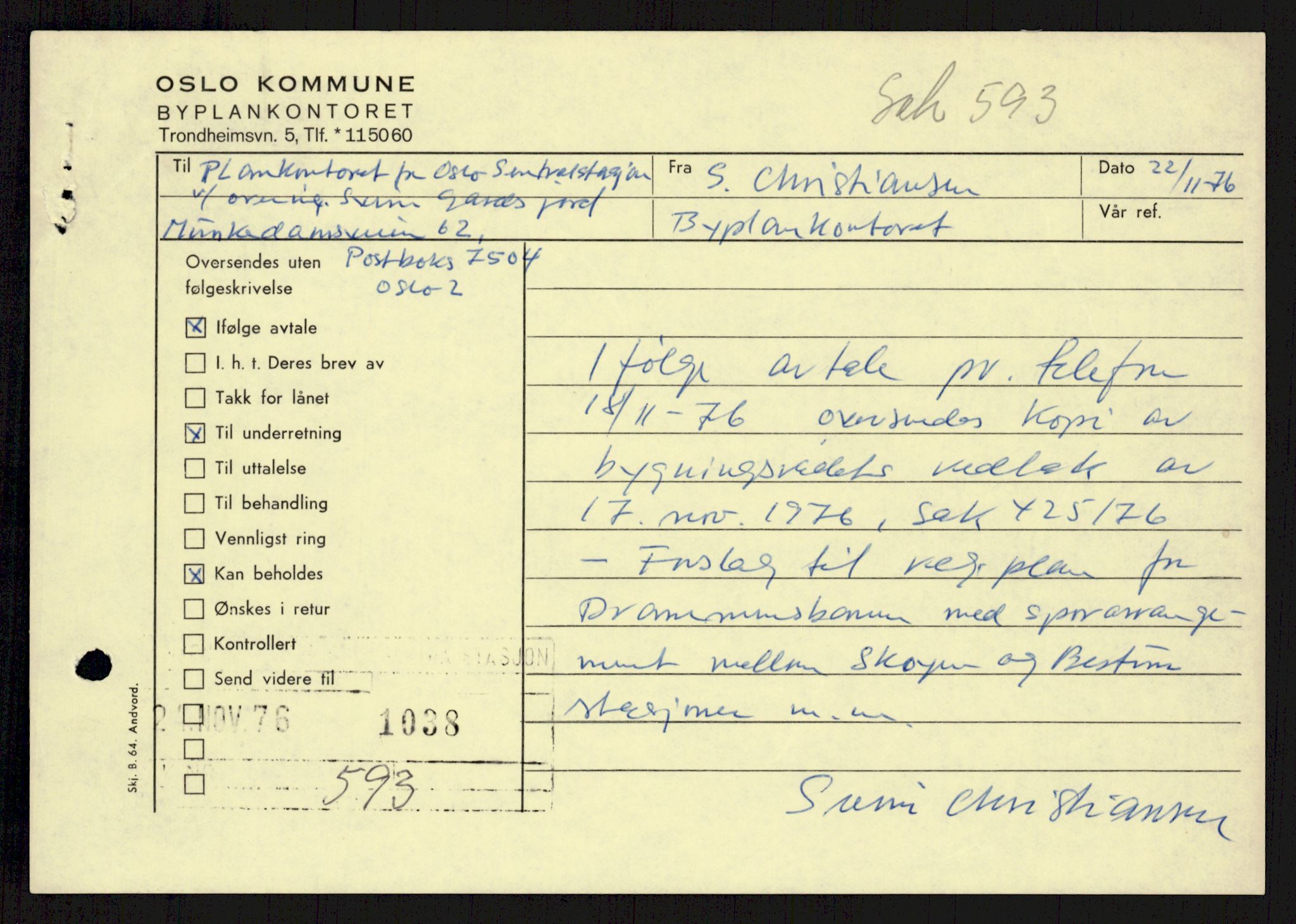 Norges statsbaner, Hovedadministrasjonen, Plankontoret for Oslo S, RA/S-5410/D/L0166: Driftsbanegården. Øvrige driftsbanegårder, 1975-1989, p. 107