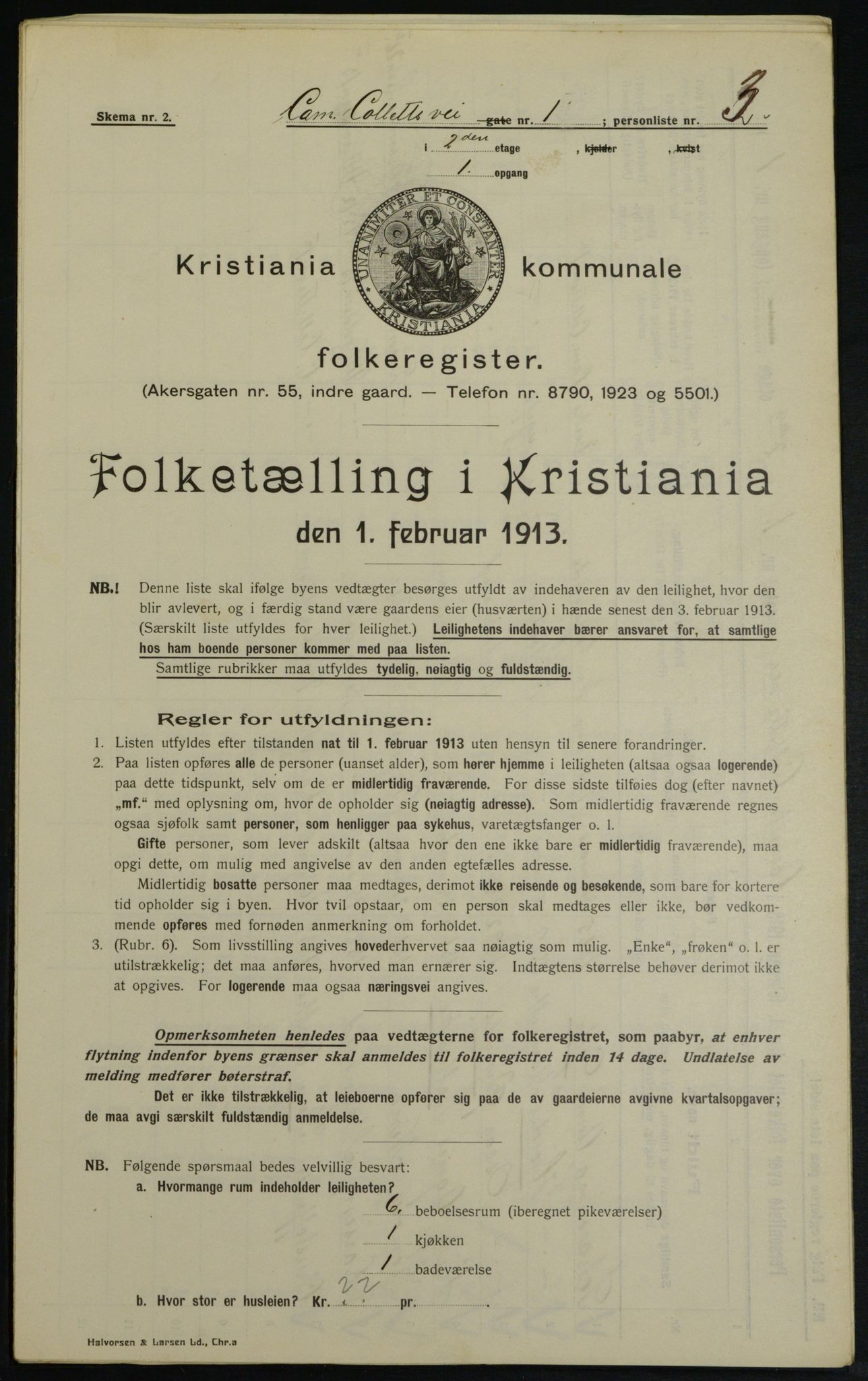 OBA, Municipal Census 1913 for Kristiania, 1913, p. 11592