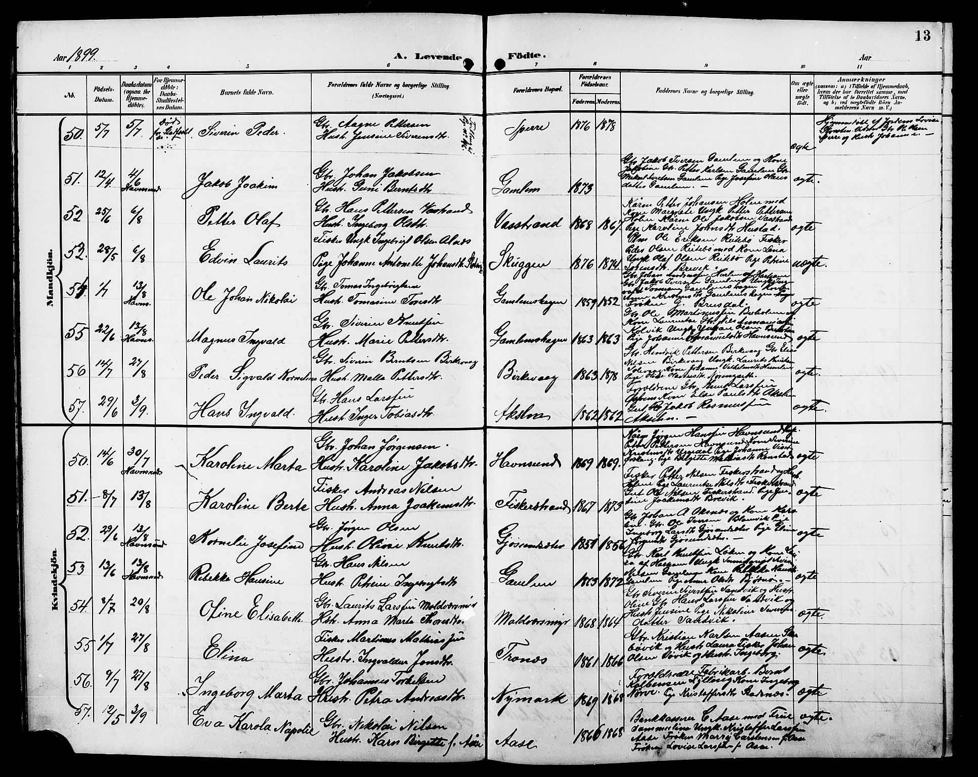 Ministerialprotokoller, klokkerbøker og fødselsregistre - Møre og Romsdal, AV/SAT-A-1454/528/L0432: Parish register (copy) no. 528C13, 1898-1918, p. 13