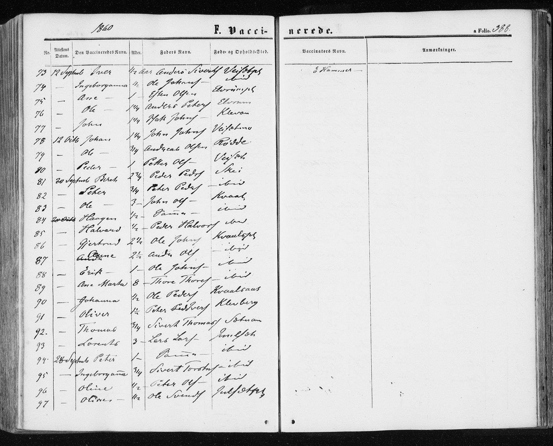 Ministerialprotokoller, klokkerbøker og fødselsregistre - Nord-Trøndelag, AV/SAT-A-1458/709/L0075: Parish register (official) no. 709A15, 1859-1870, p. 388