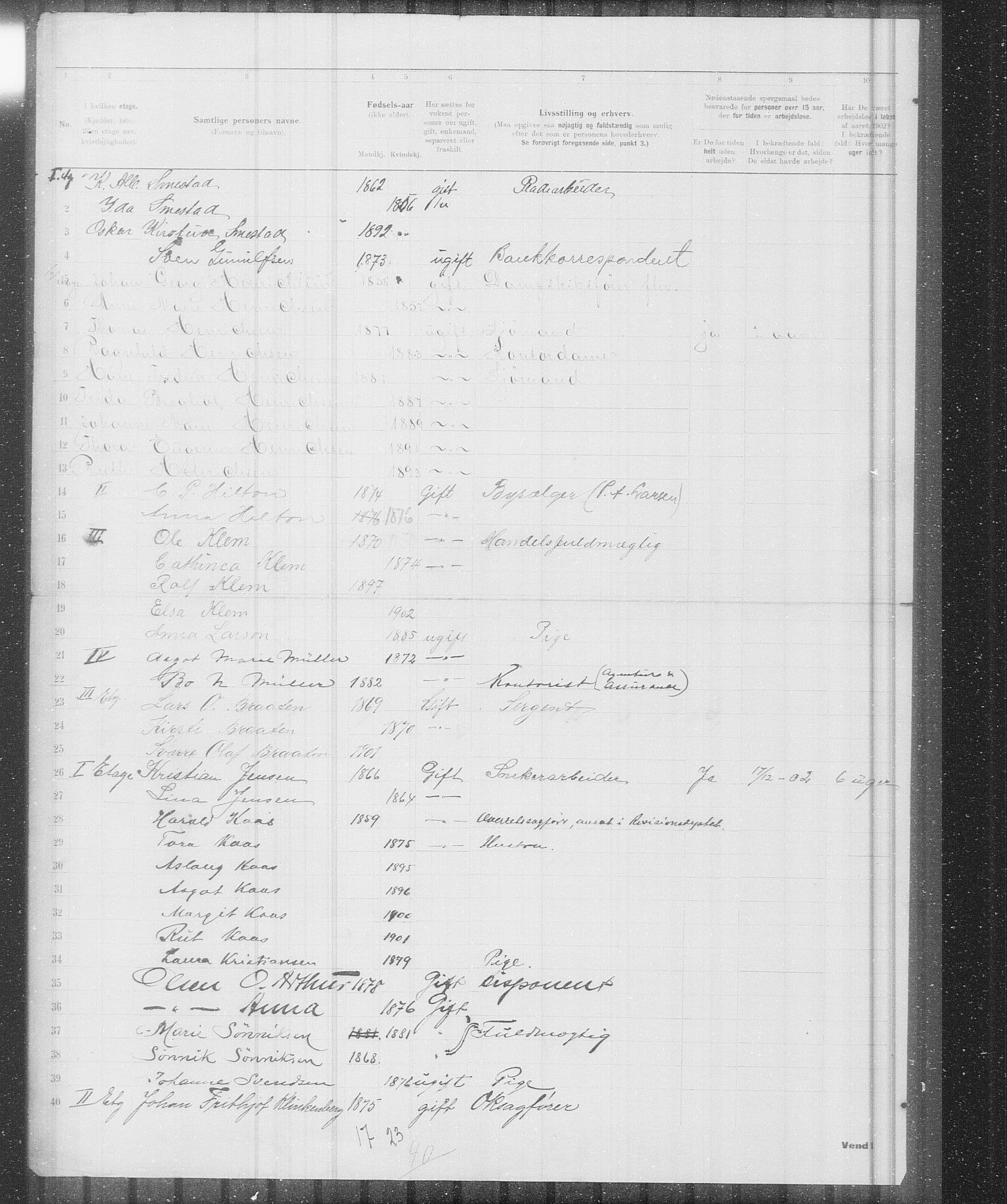 OBA, Municipal Census 1902 for Kristiania, 1902, p. 20439