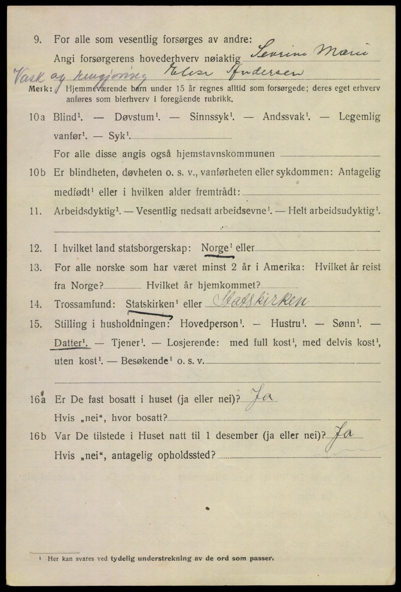 SAKO, 1920 census for Kragerø, 1920, p. 5834