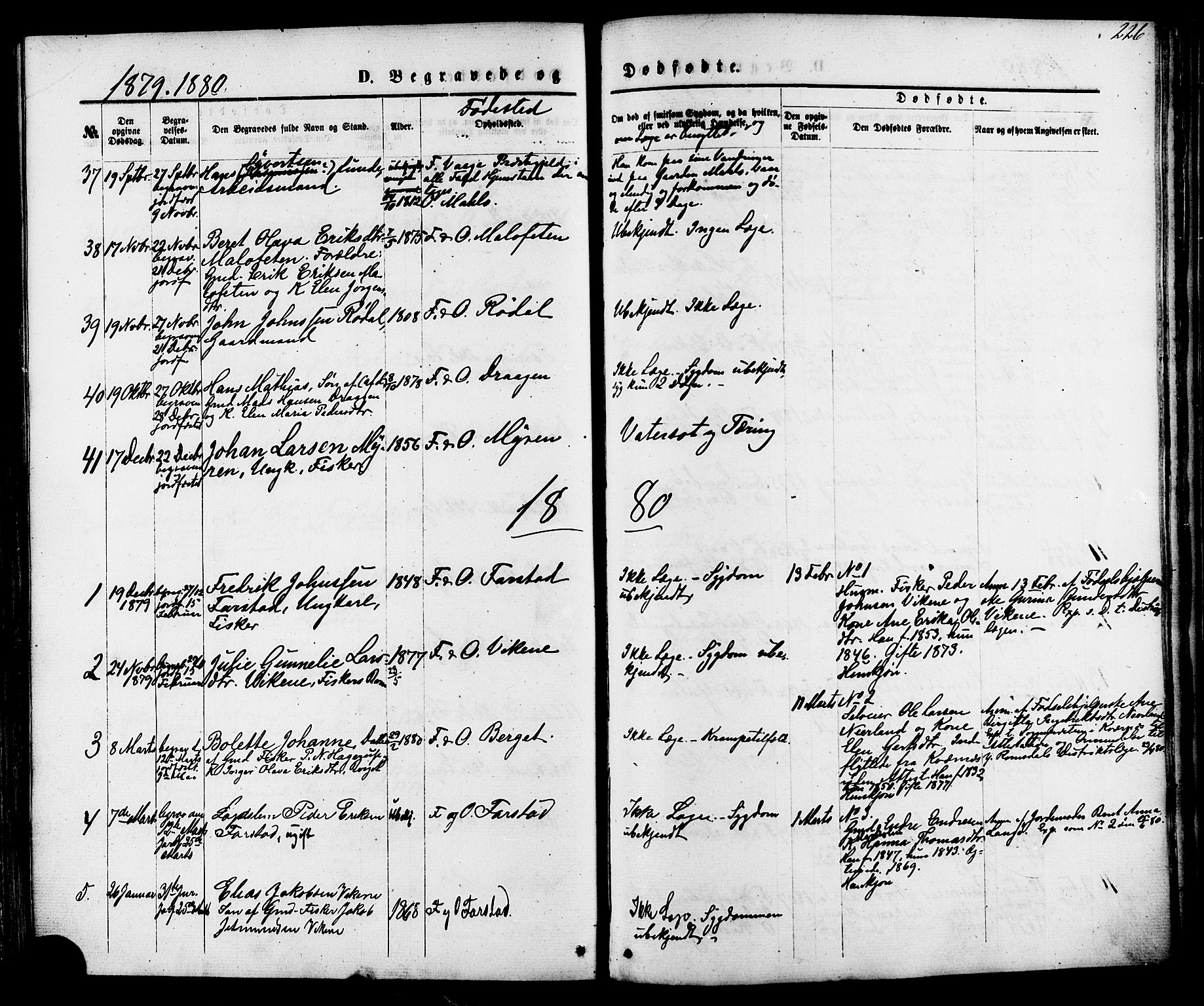 Ministerialprotokoller, klokkerbøker og fødselsregistre - Møre og Romsdal, AV/SAT-A-1454/566/L0768: Parish register (official) no. 566A07, 1869-1881, p. 226