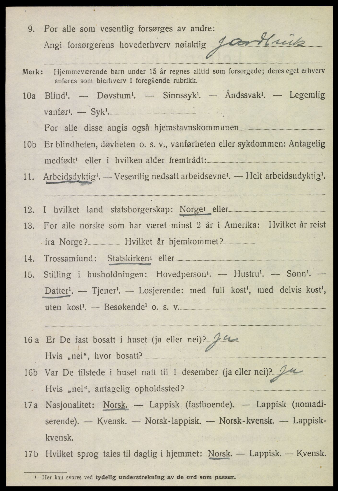 SAT, 1920 census for Gildeskål, 1920, p. 6599