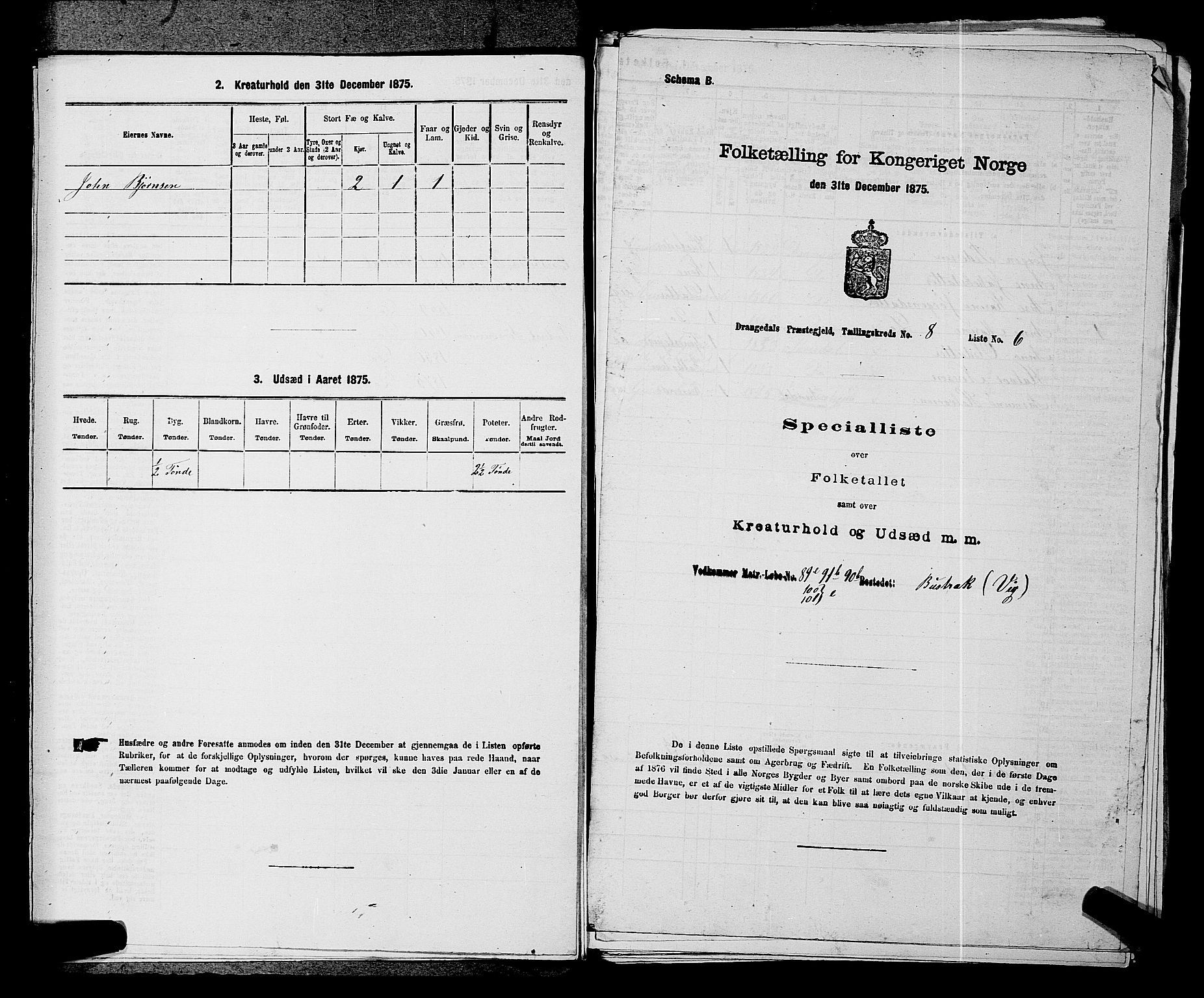 SAKO, 1875 census for 0817P Drangedal, 1875, p. 772