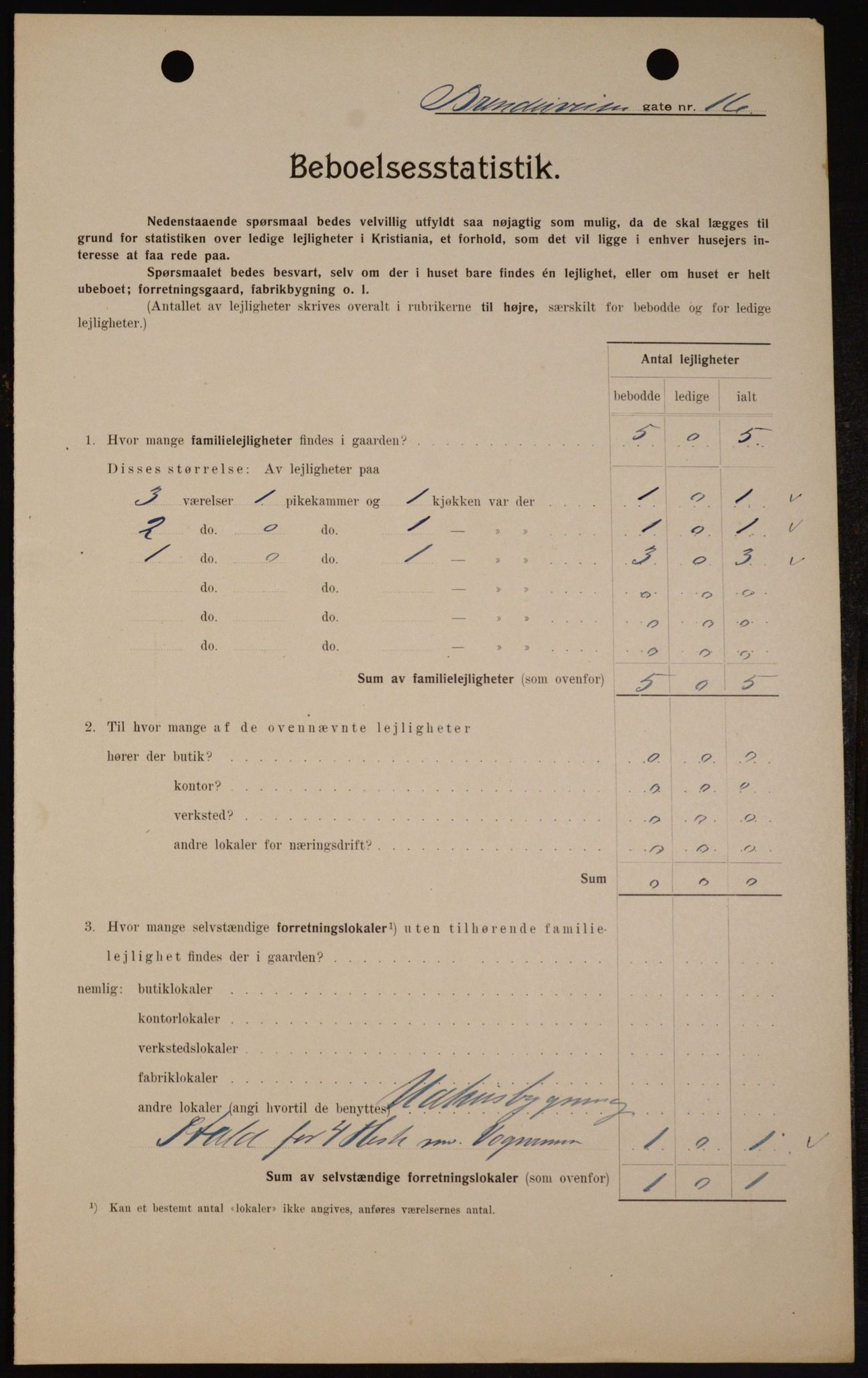 OBA, Municipal Census 1909 for Kristiania, 1909, p. 8179